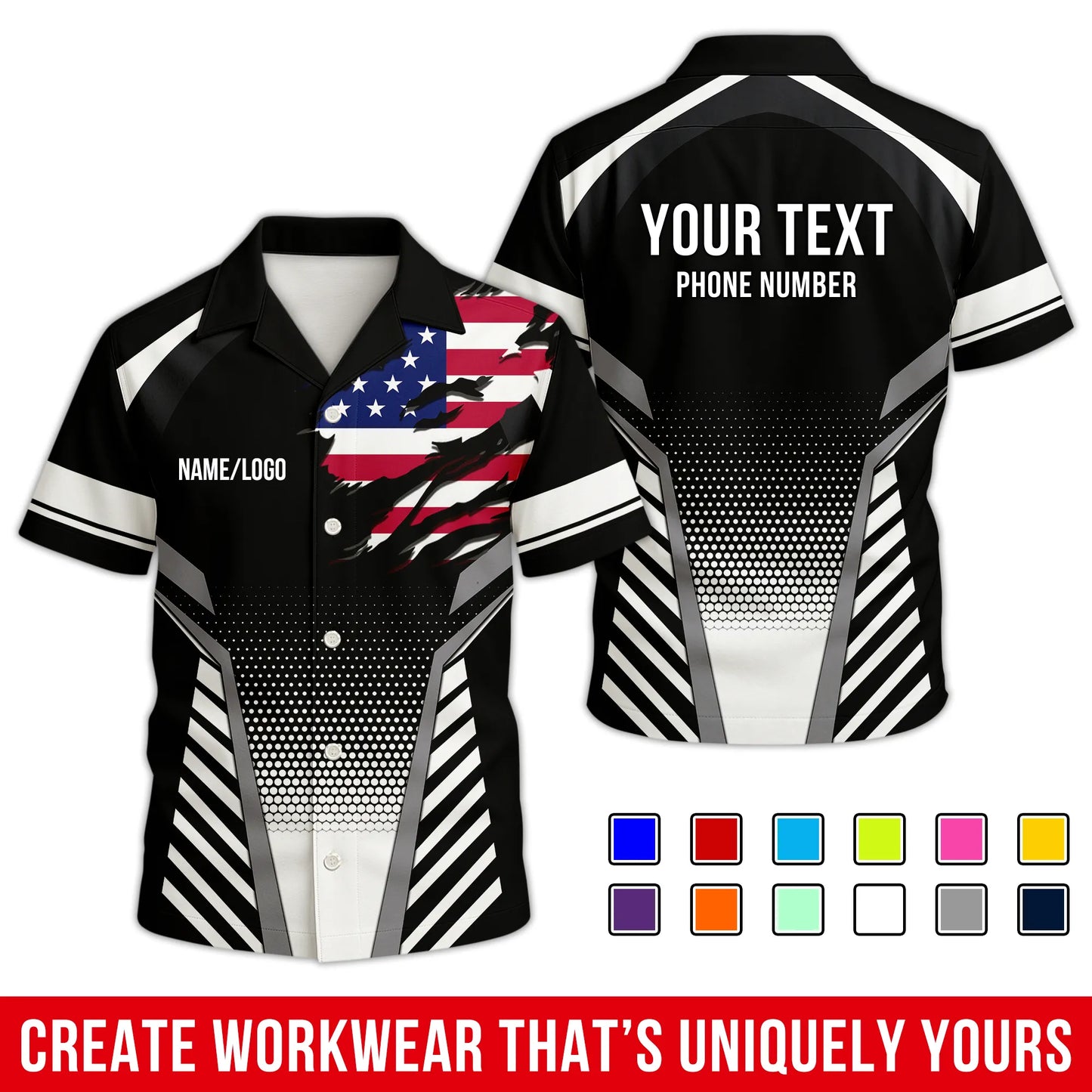 Personalized Team Hawaiian Shirt ā Custom Logo Work Shirt