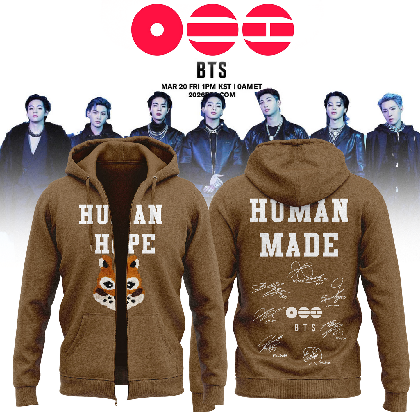 ...BTS The 5th Album Release Limited Edition Signature – Zip Hoodie