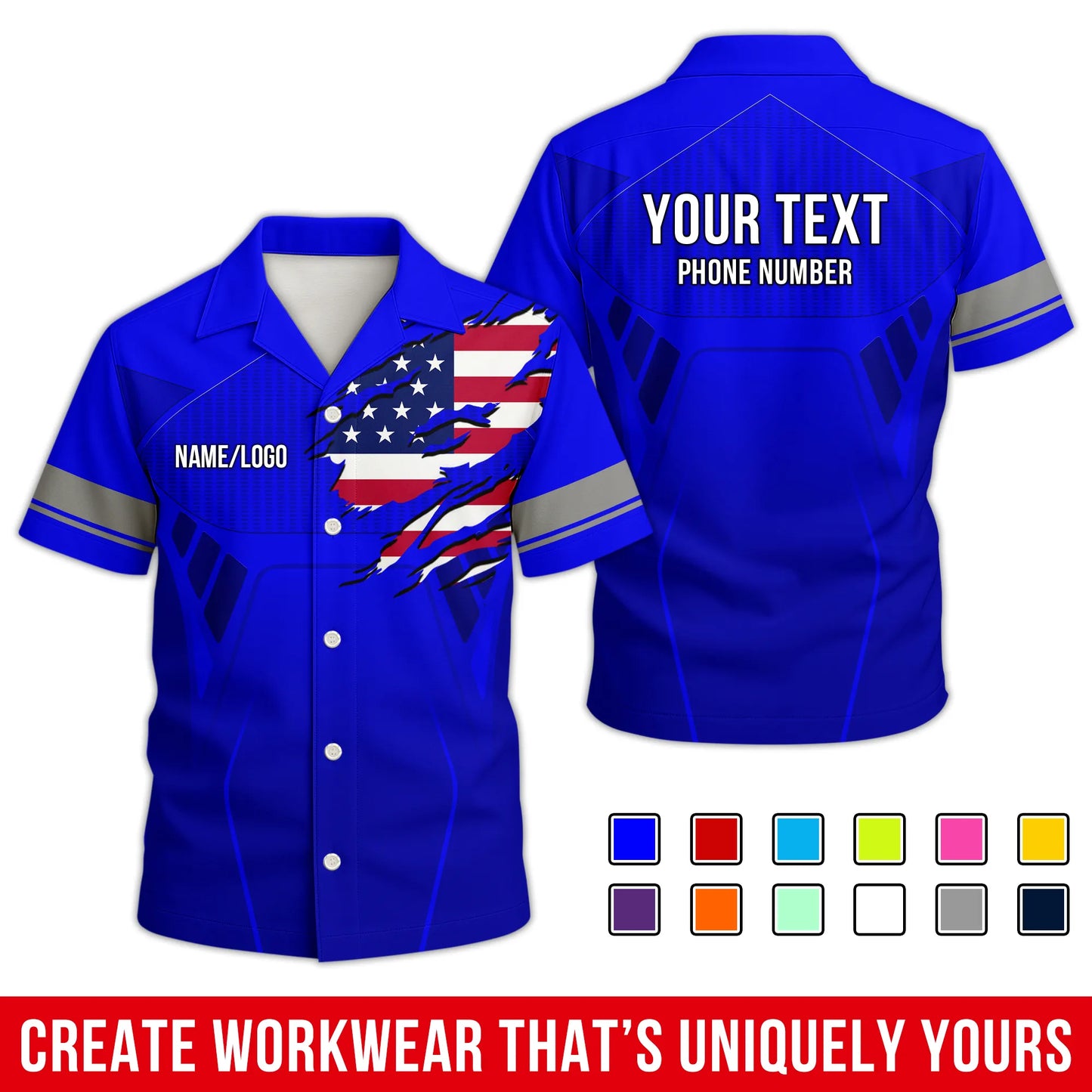 Personalized Team Hawaiian Shirt ā Custom Logo Work Shirt