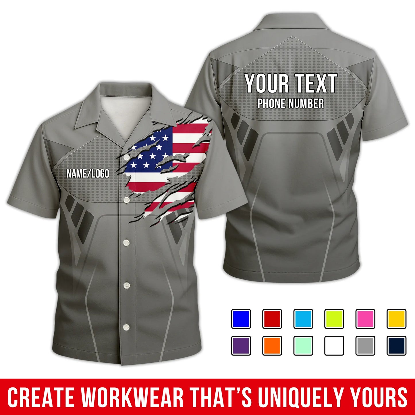 Personalized Team Hawaiian Shirt ā Custom Logo Work Shirt