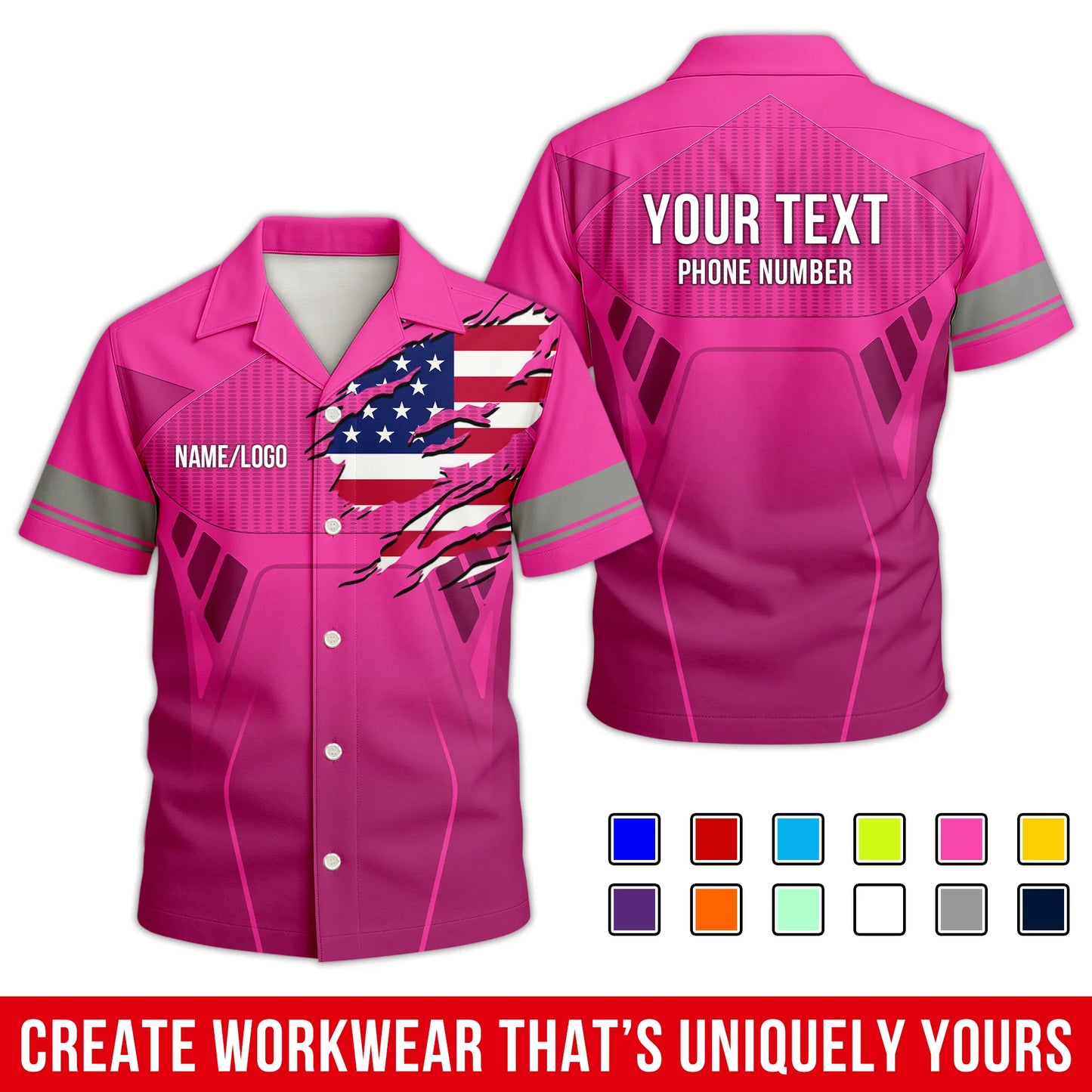 Personalized Team Hawaiian Shirt ā Custom Logo Work Shirt