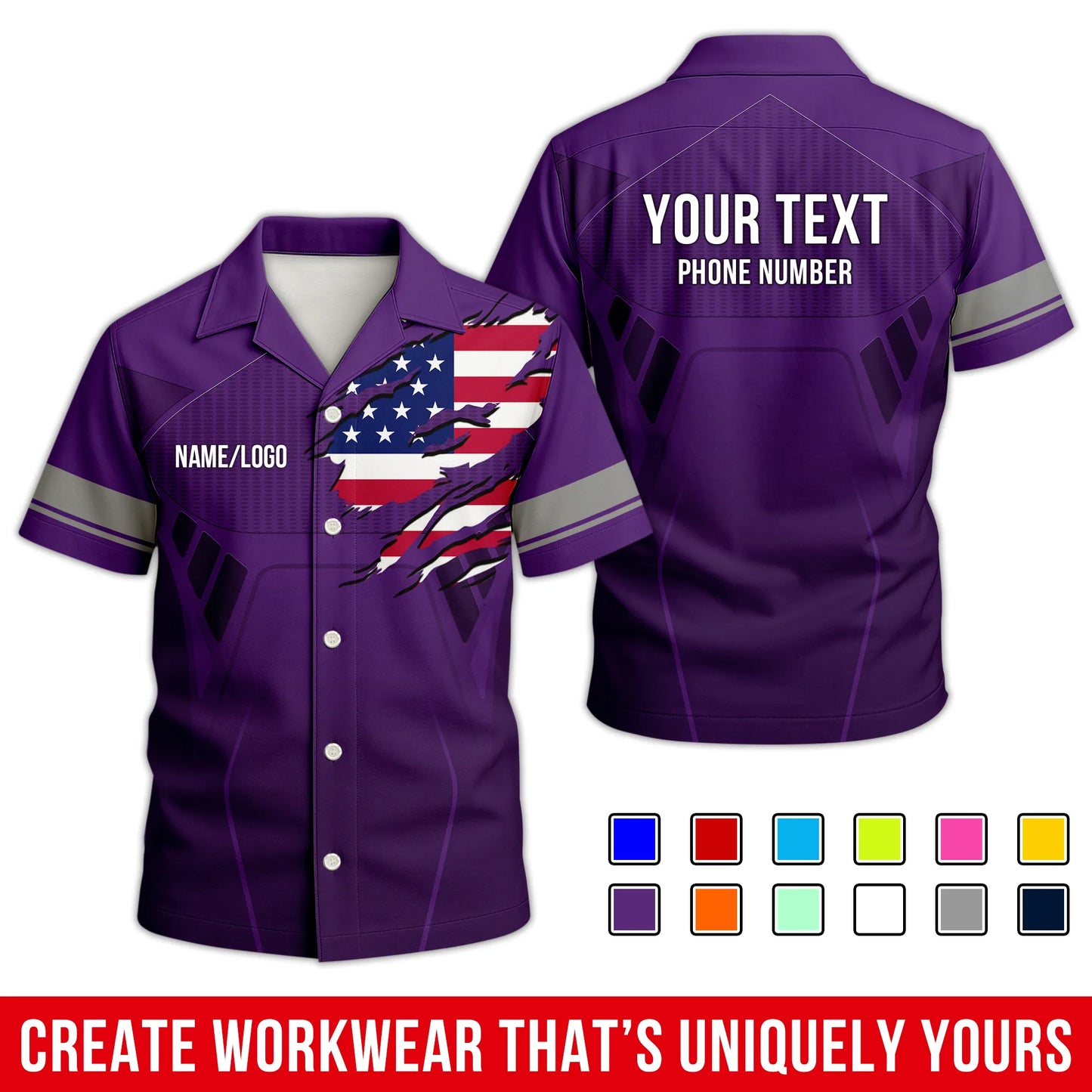 Personalized Team Hawaiian Shirt ā Custom Logo Work Shirt