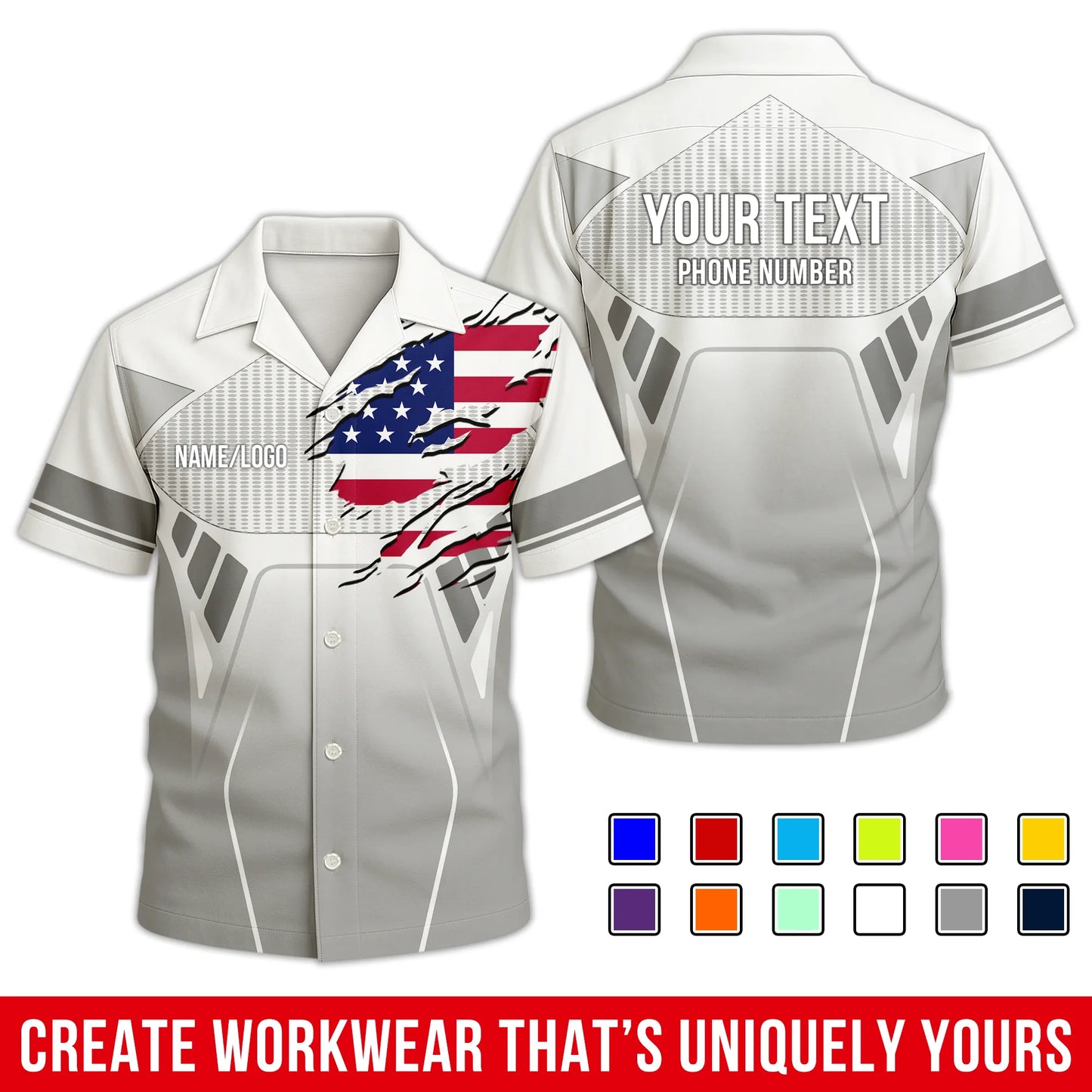 Personalized Team Hawaiian Shirt ā Custom Logo Work Shirt