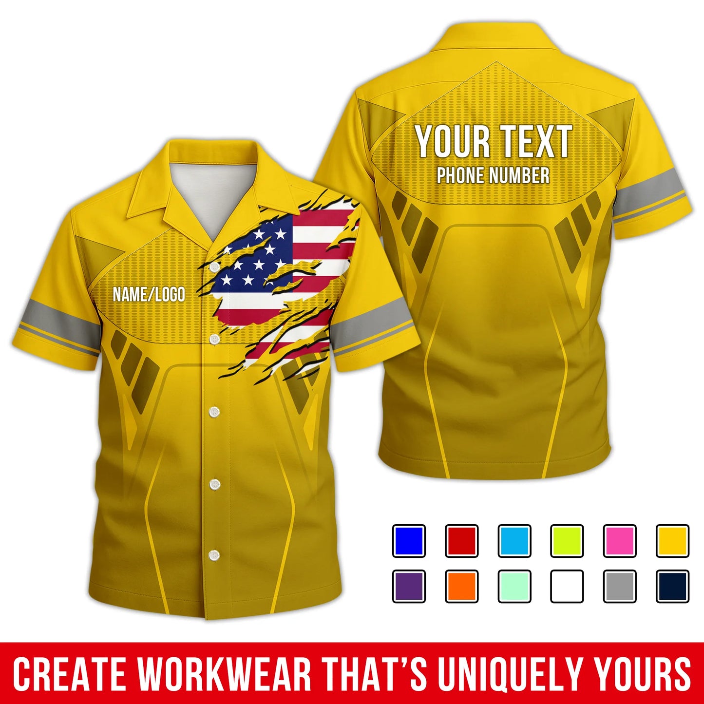Personalized Team Hawaiian Shirt ā Custom Logo Work Shirt