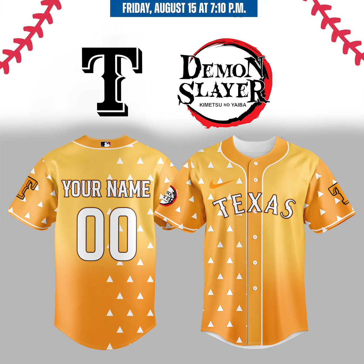 ,,,,Texas Rangers _ Limited Edition Demon Slayer Jersey 2025 (Custom Name & Number)