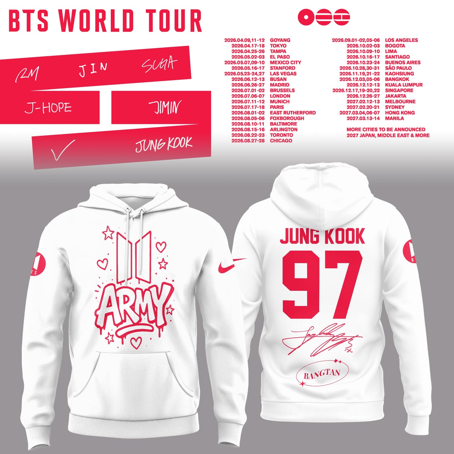 BTS Jung Kook World Tour 2026 Limited Edition Shirt