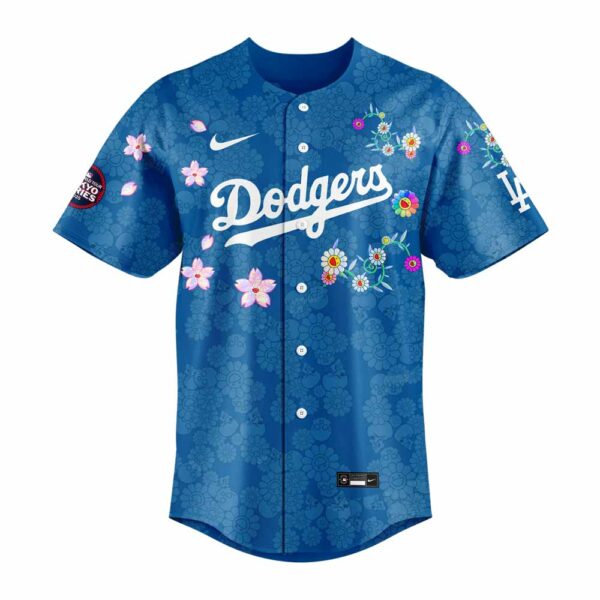 .Takashi Murakami x Dodgers World Tour Tokyo Series Blue Jersey