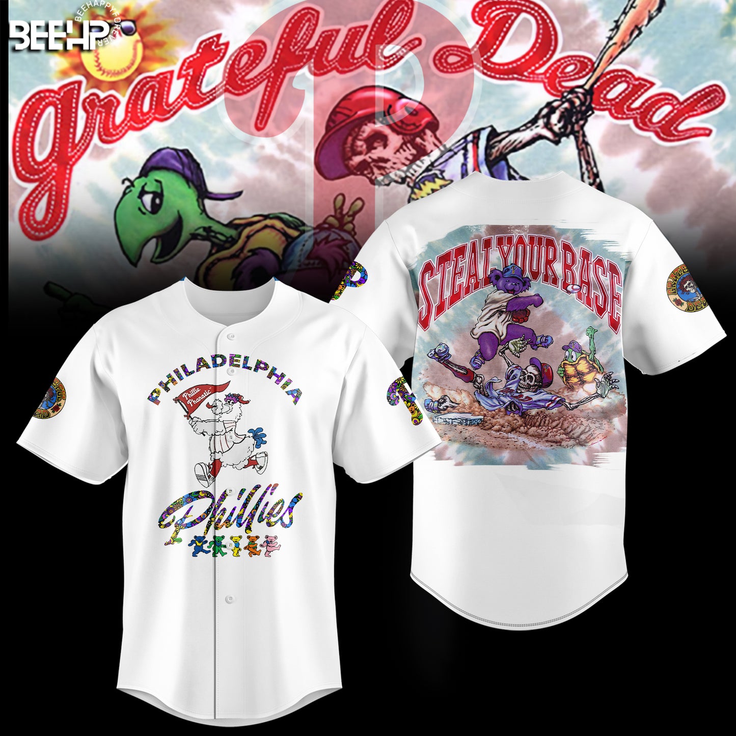 _.Philadelphia Phillies Grateful Dead Night Hoodie V3