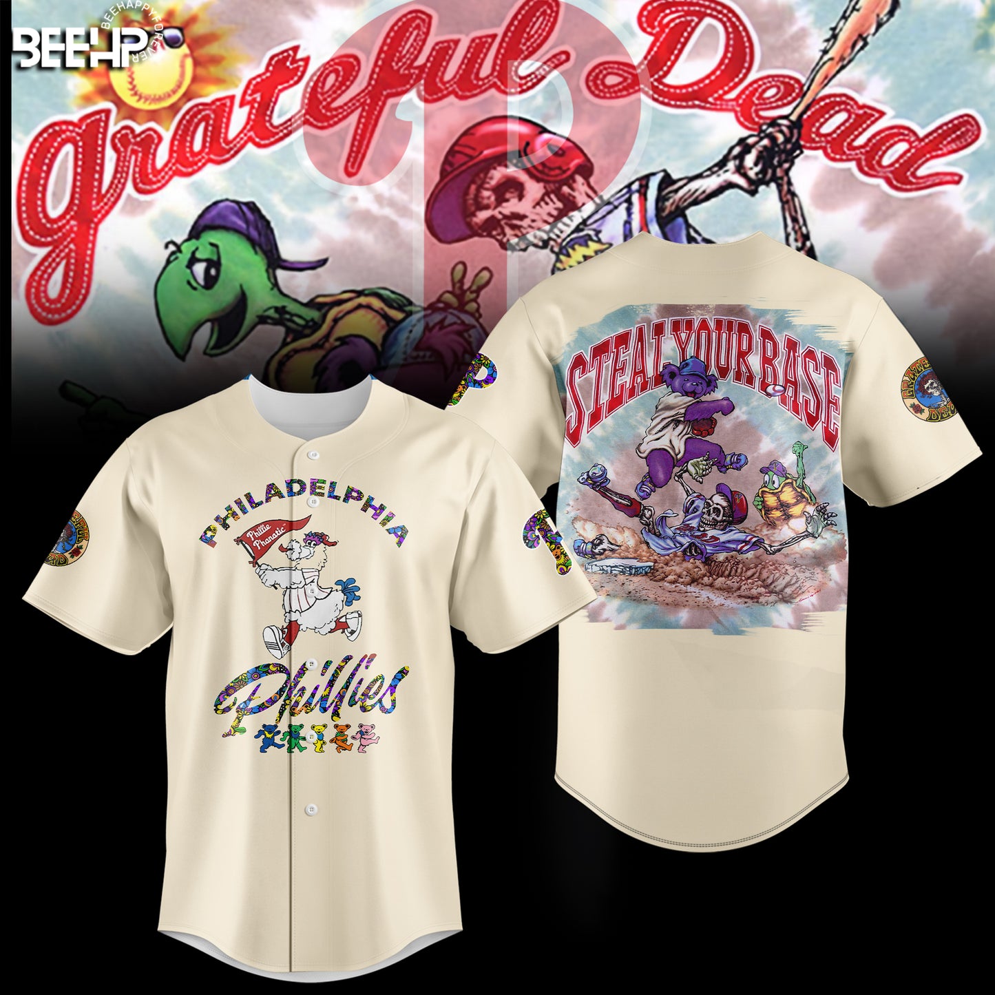 _.Philadelphia Phillies Grateful Dead Night Hoodie V3