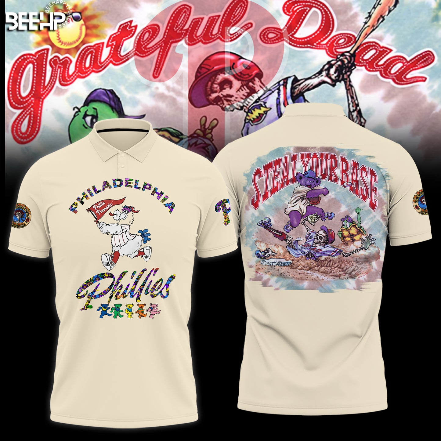 _.Philadelphia Phillies Grateful Dead Night Hoodie V3