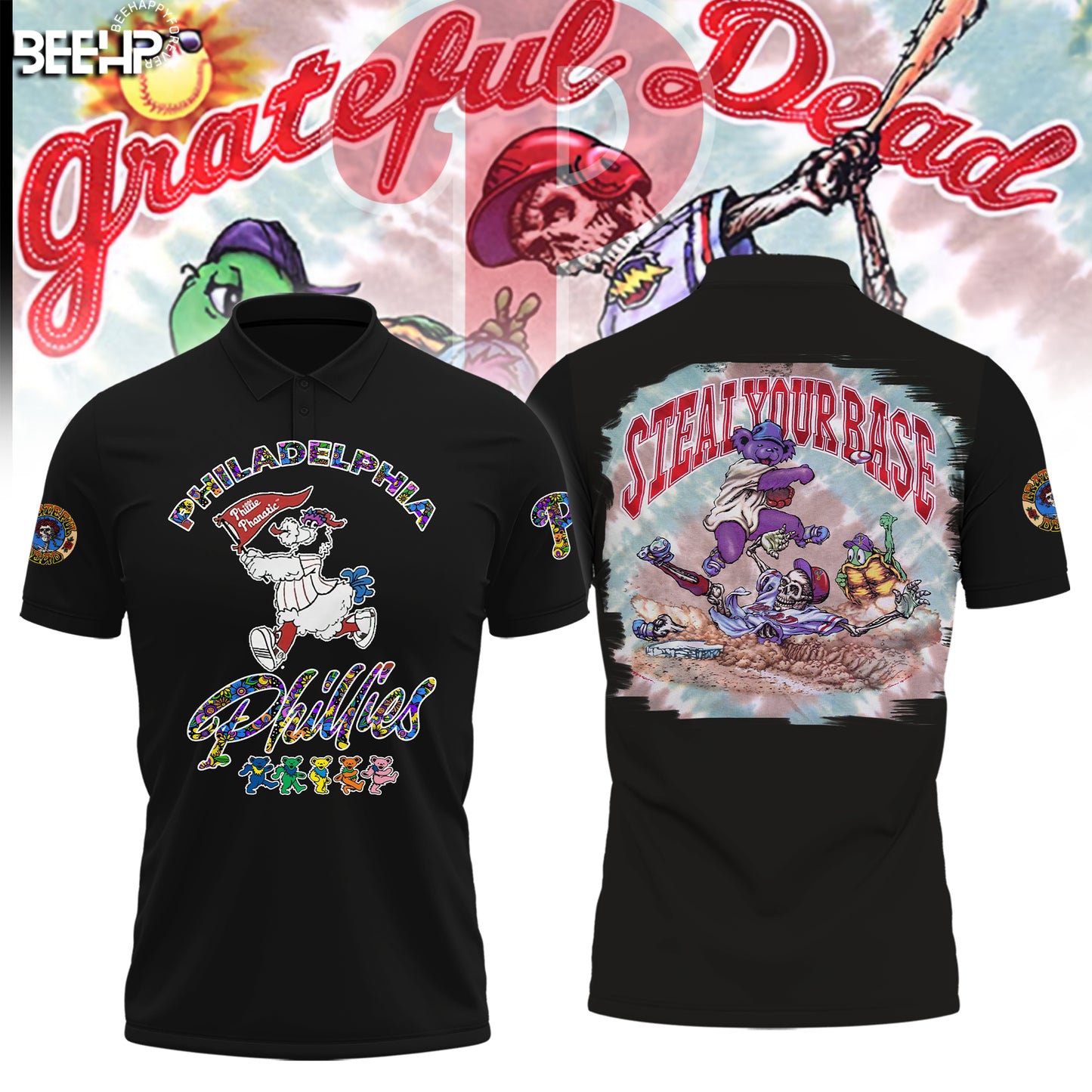 _.Philadelphia Phillies Grateful Dead Night Hoodie V3
