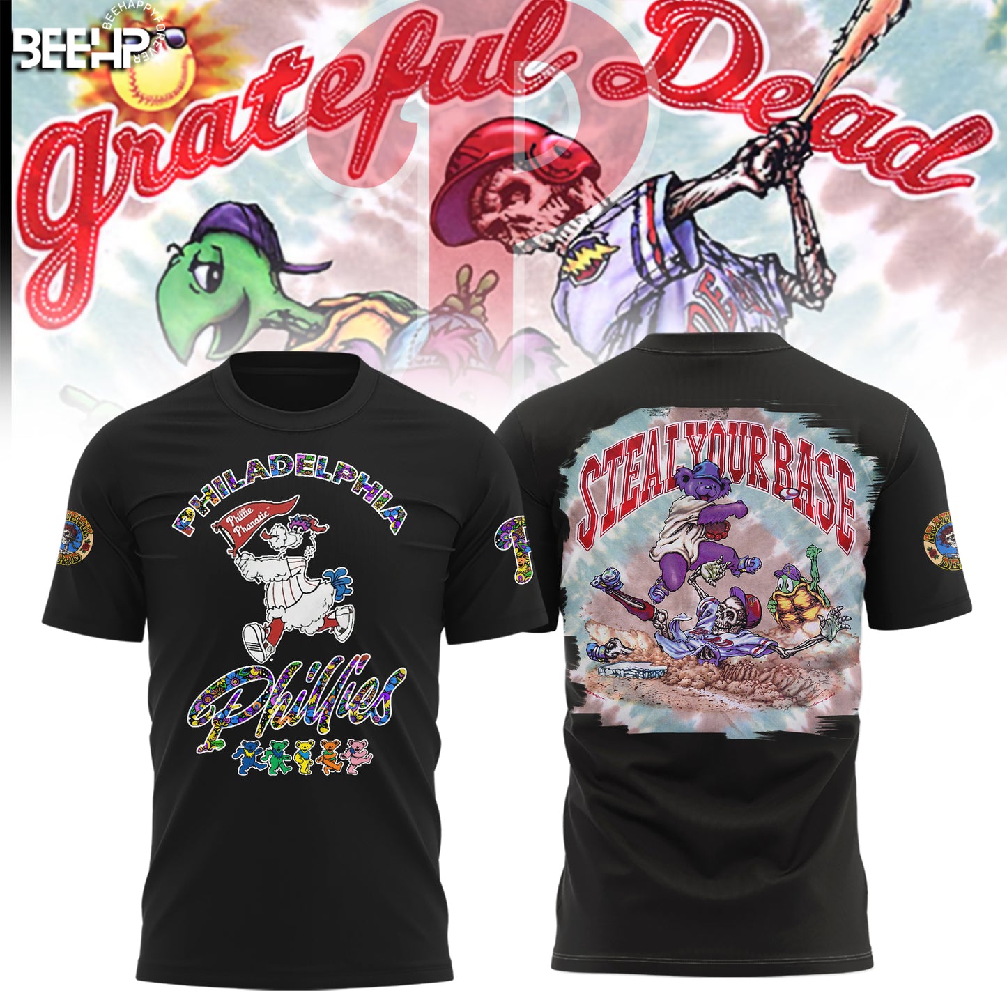 _.Philadelphia Phillies Grateful Dead Night Hoodie V3