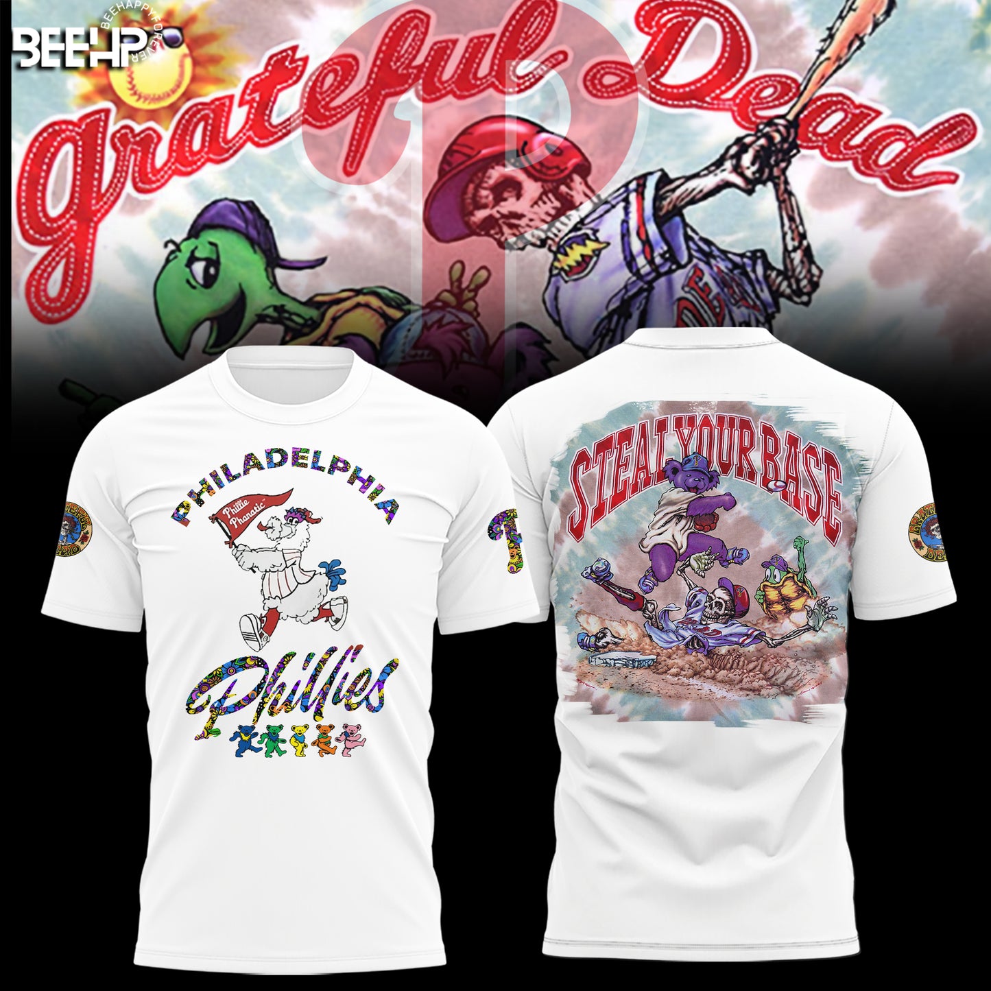 _.Philadelphia Phillies Grateful Dead Night Hoodie V3