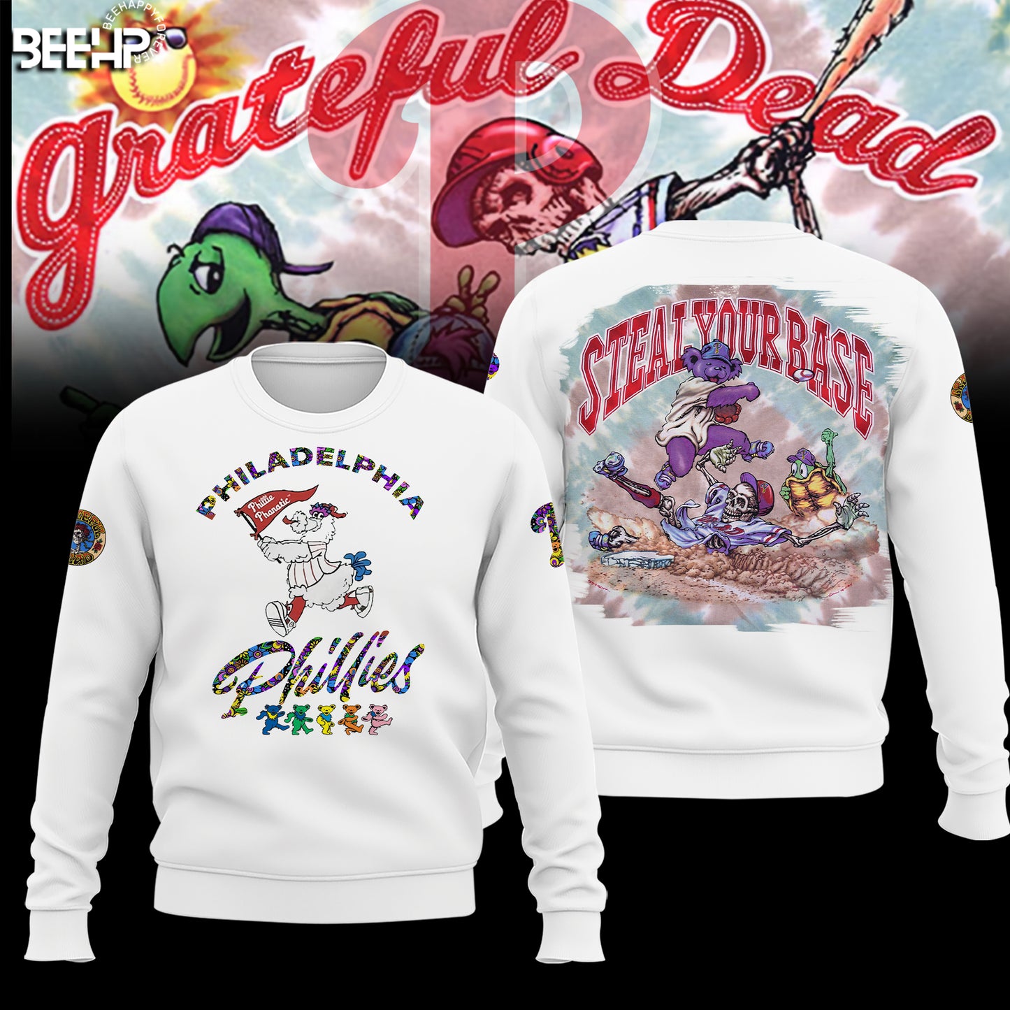 _.Philadelphia Phillies Grateful Dead Night Hoodie V3