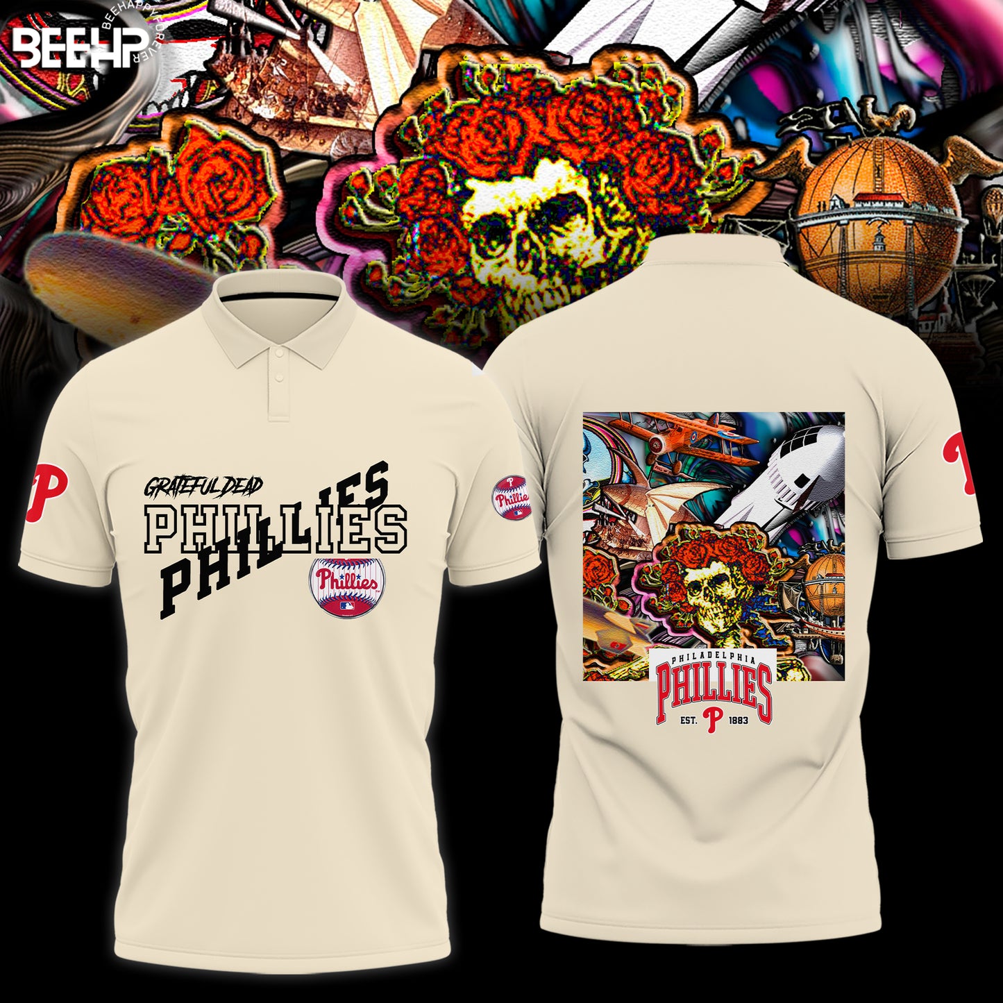 _.Philadelphia Phillies Grateful Dead Night Hoodie V4