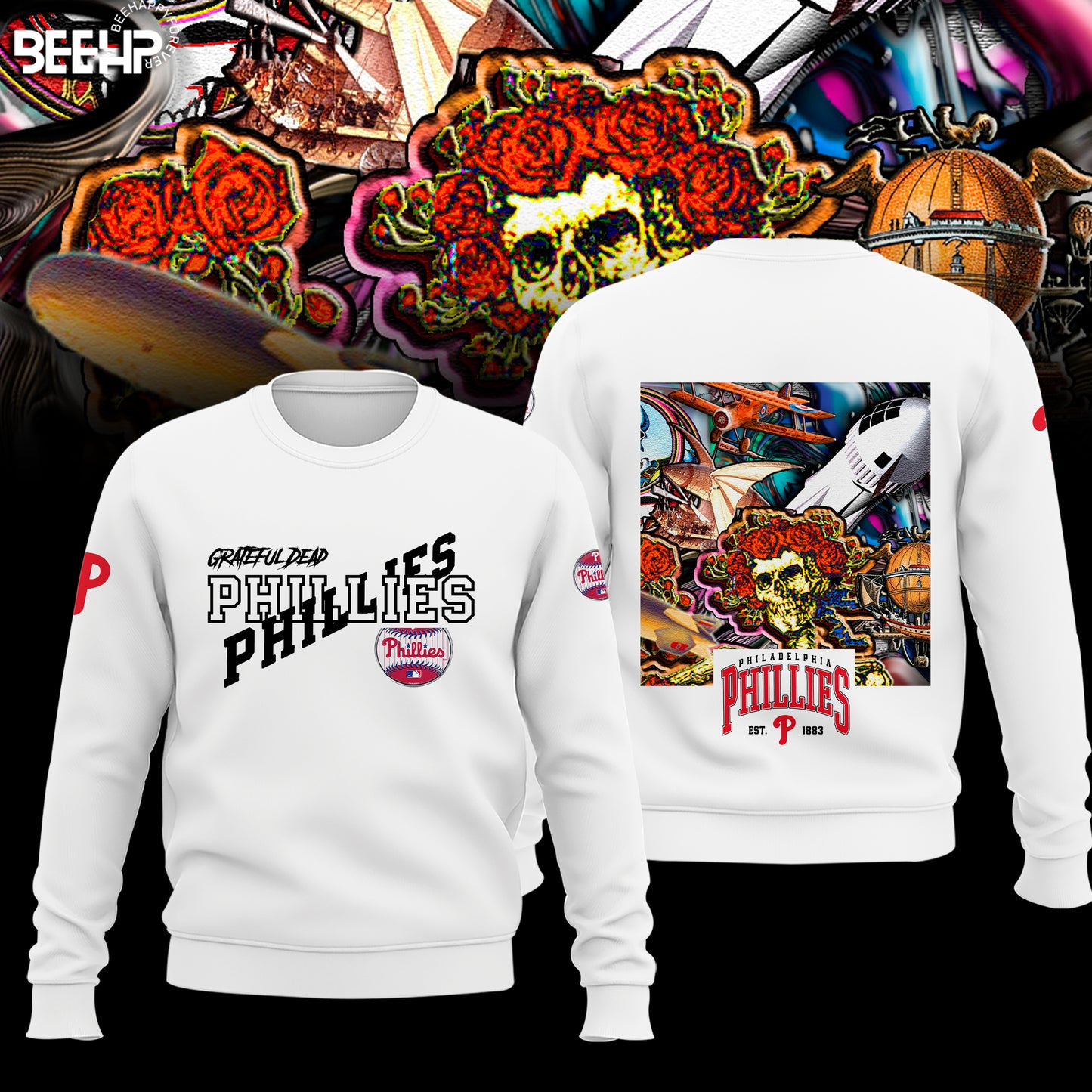 _.Philadelphia Phillies Grateful Dead Night Hoodie V4