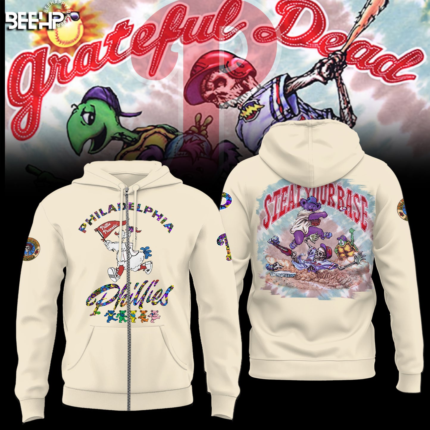_.Philadelphia Phillies Grateful Dead Night Hoodie V3