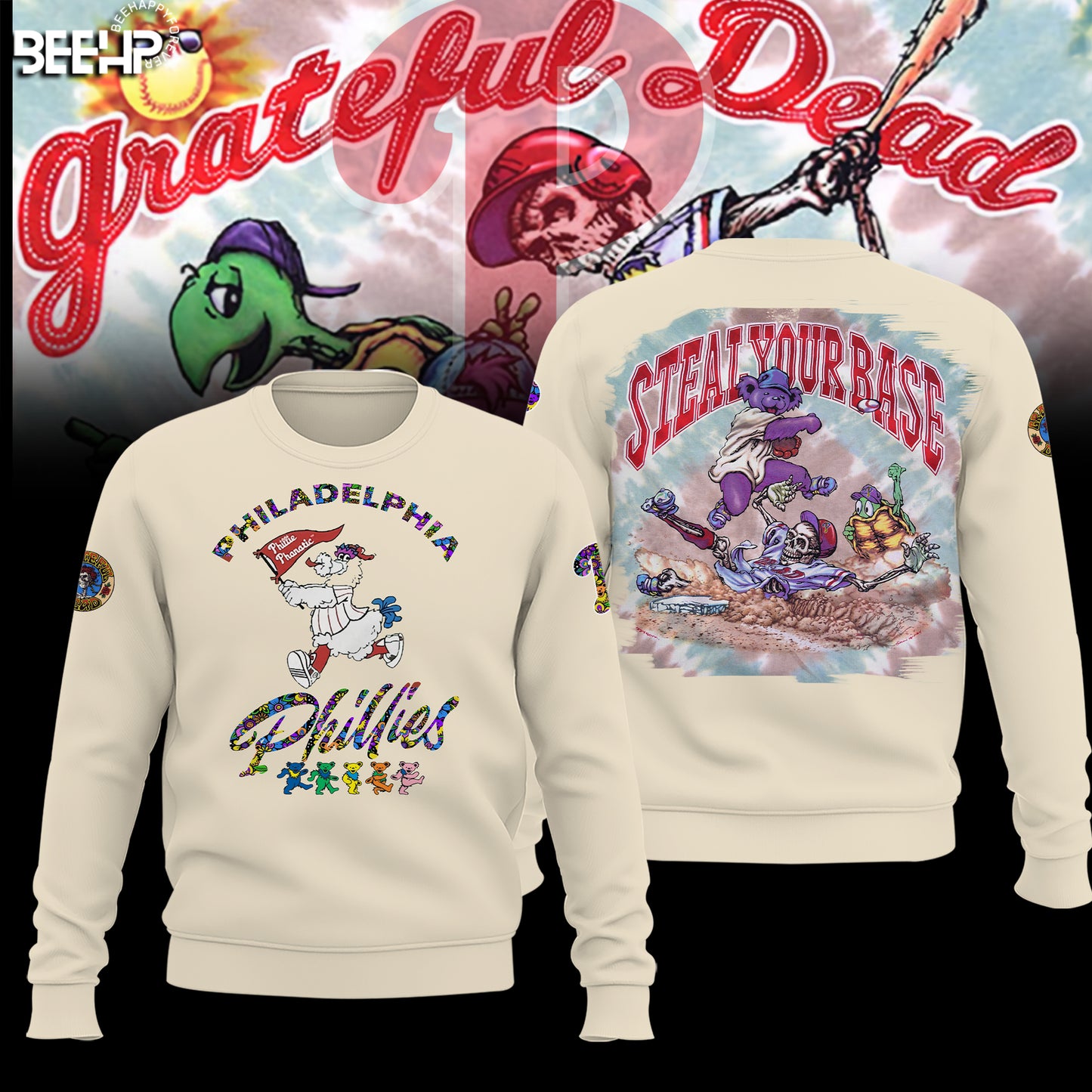 _.Philadelphia Phillies Grateful Dead Night Hoodie V3