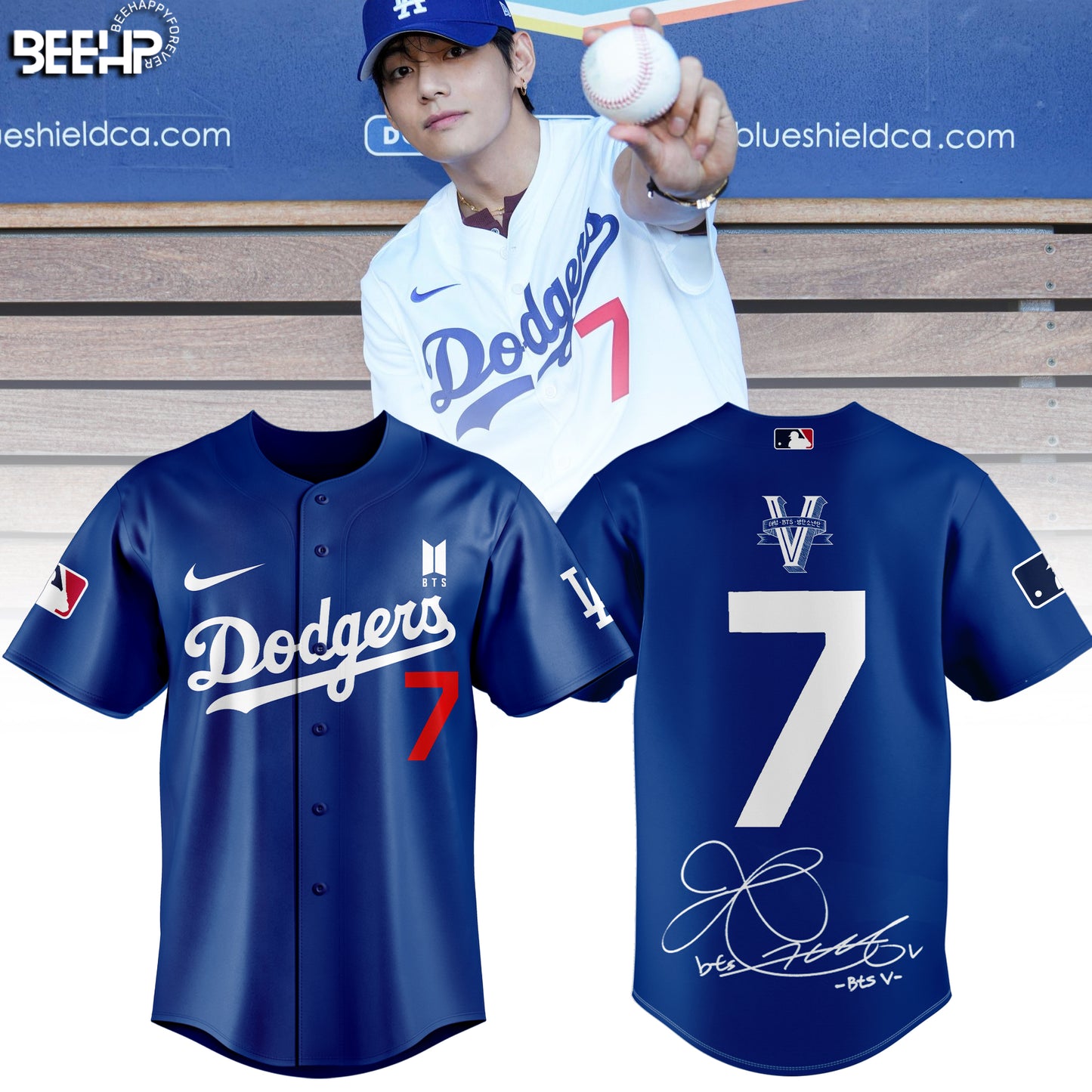 Los Angeles Dodgers x V BTS Limited Edition Jersey Navy