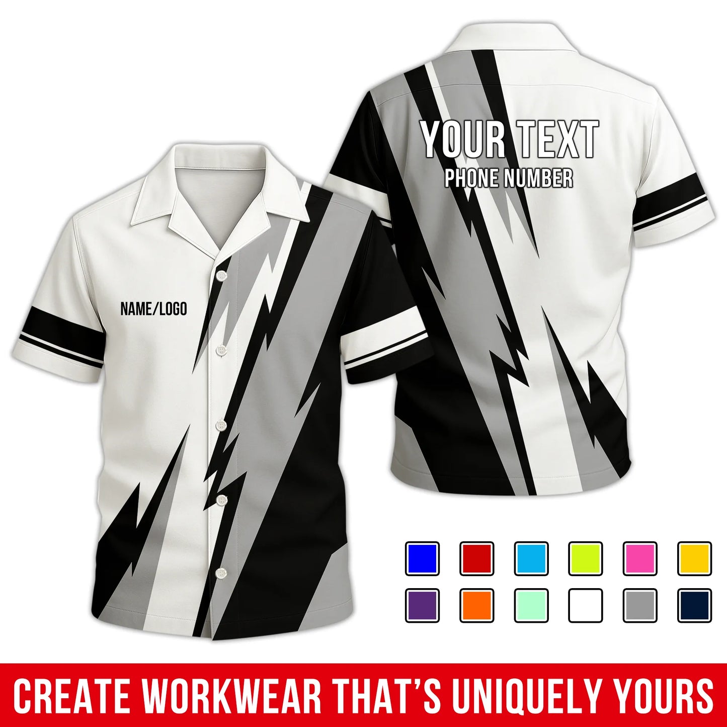 Personalized Team Hawaiian Shirt ā Custom Logo Work Shirt