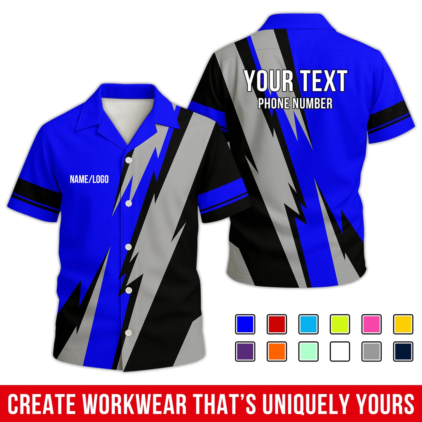 Personalized Team Hawaiian Shirt ā Custom Logo Work Shirt