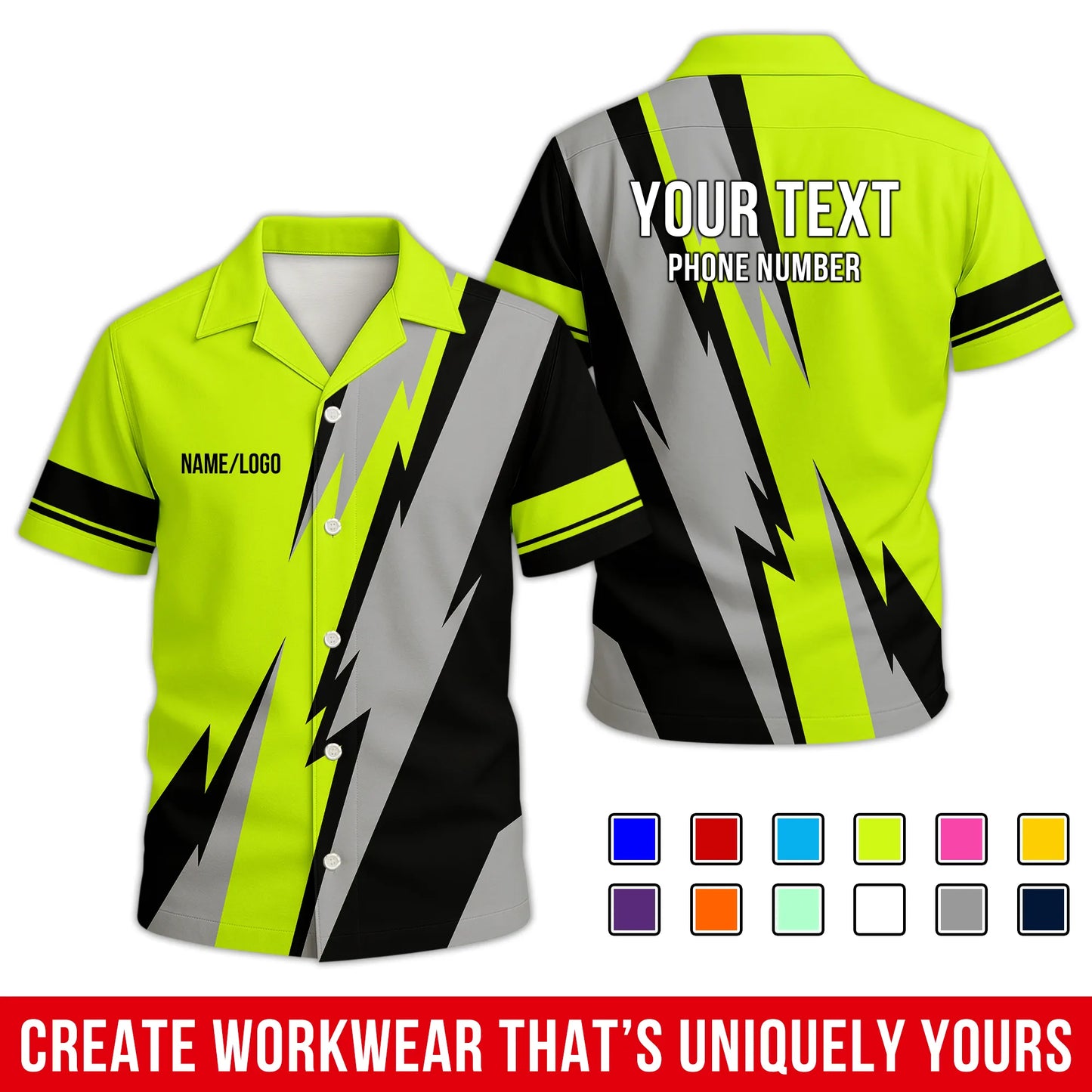 Personalized Team Hawaiian Shirt ā Custom Logo Work Shirt