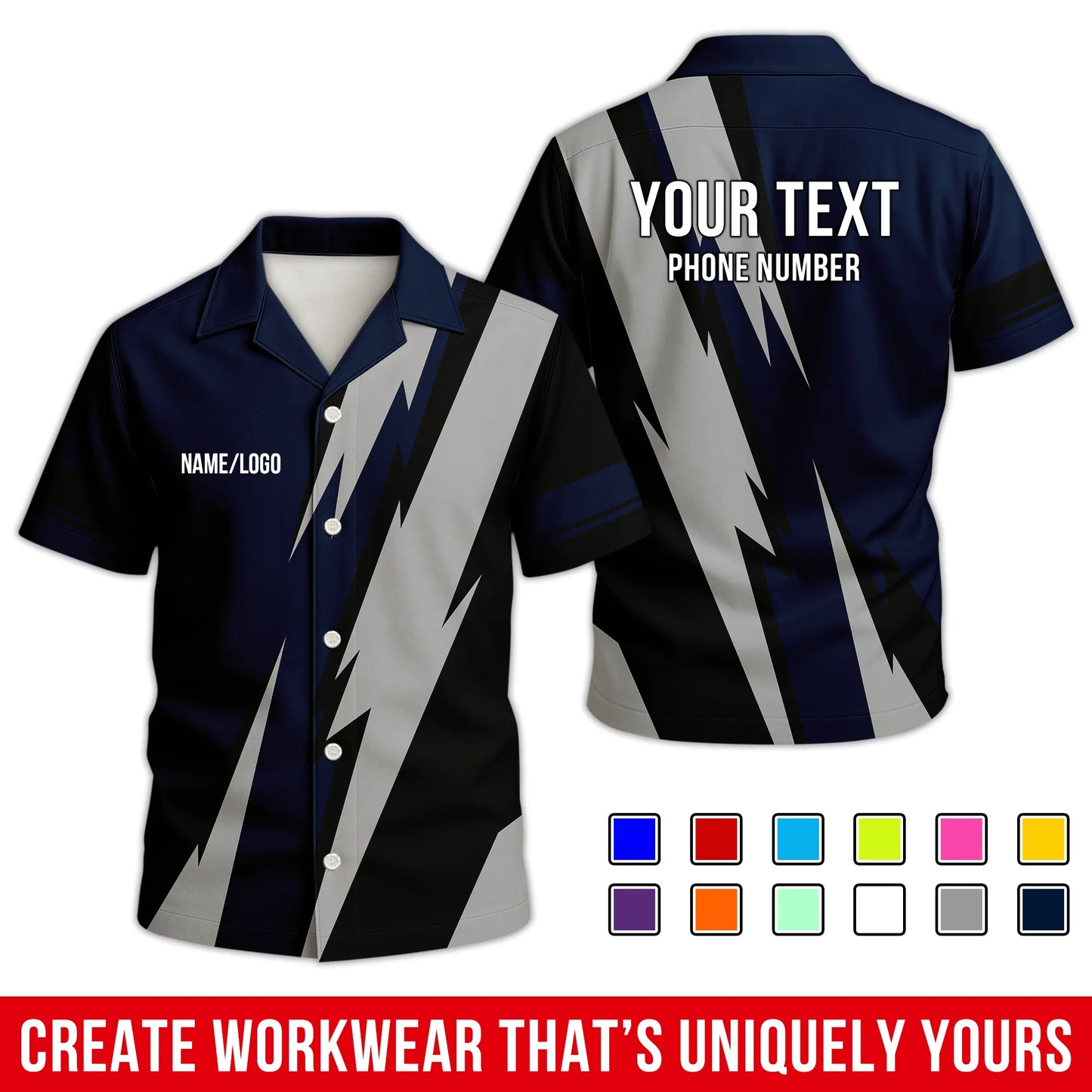 Personalized Team Hawaiian Shirt ā Custom Logo Work Shirt