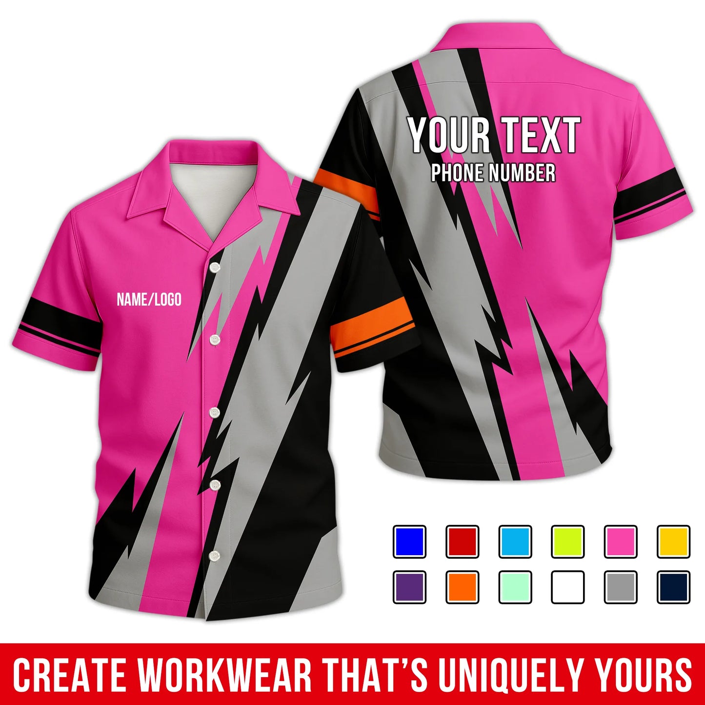 Personalized Team Hawaiian Shirt ā Custom Logo Work Shirt