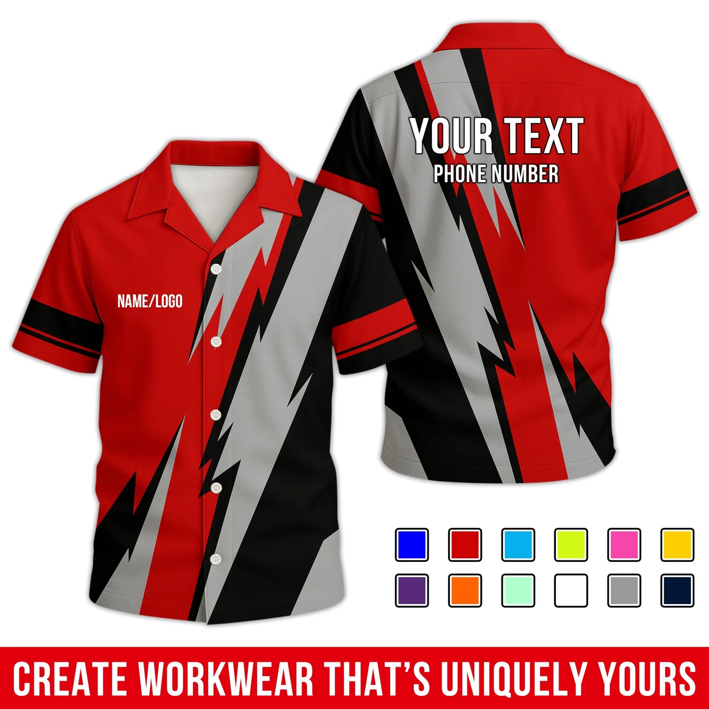 Personalized Team Hawaiian Shirt ā Custom Logo Work Shirt