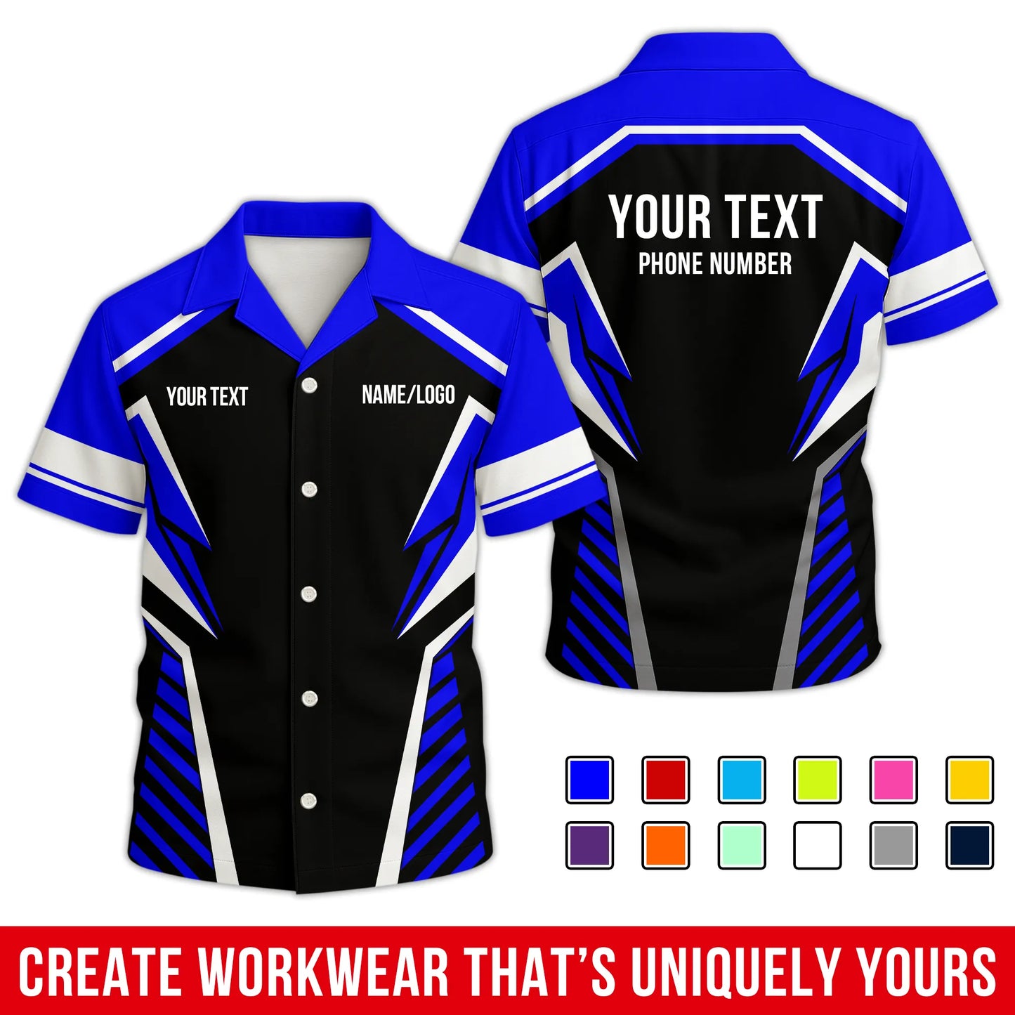 Personalized Team Hawaiian Shirt ā Custom Logo Work Shirt