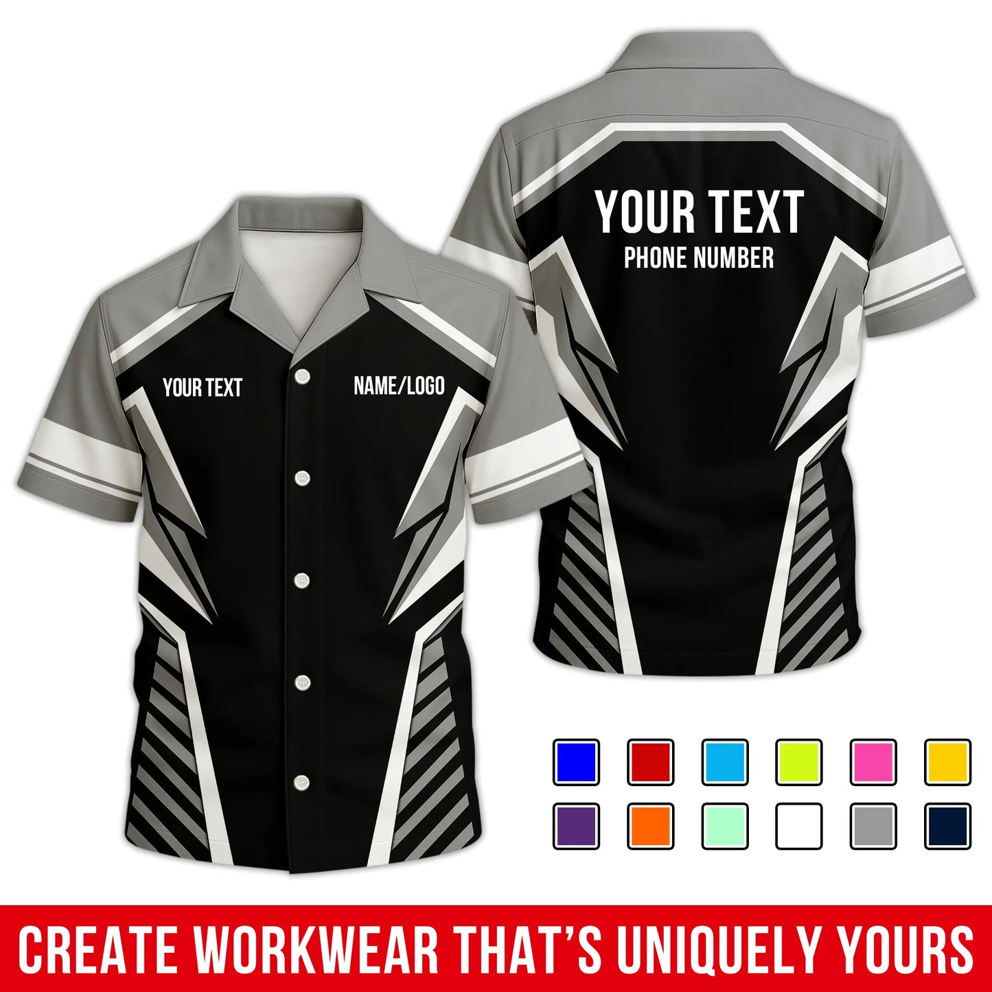 Personalized Team Hawaiian Shirt ā Custom Logo Work Shirt