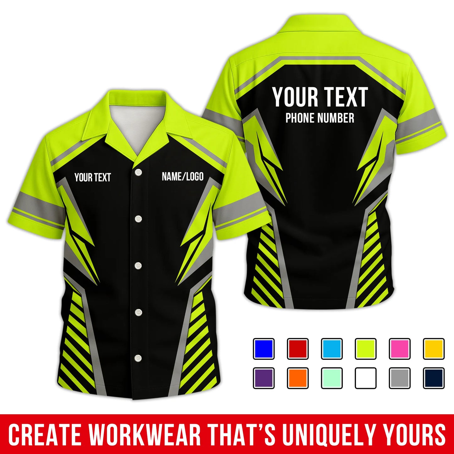 Personalized Team Hawaiian Shirt ā Custom Logo Work Shirt