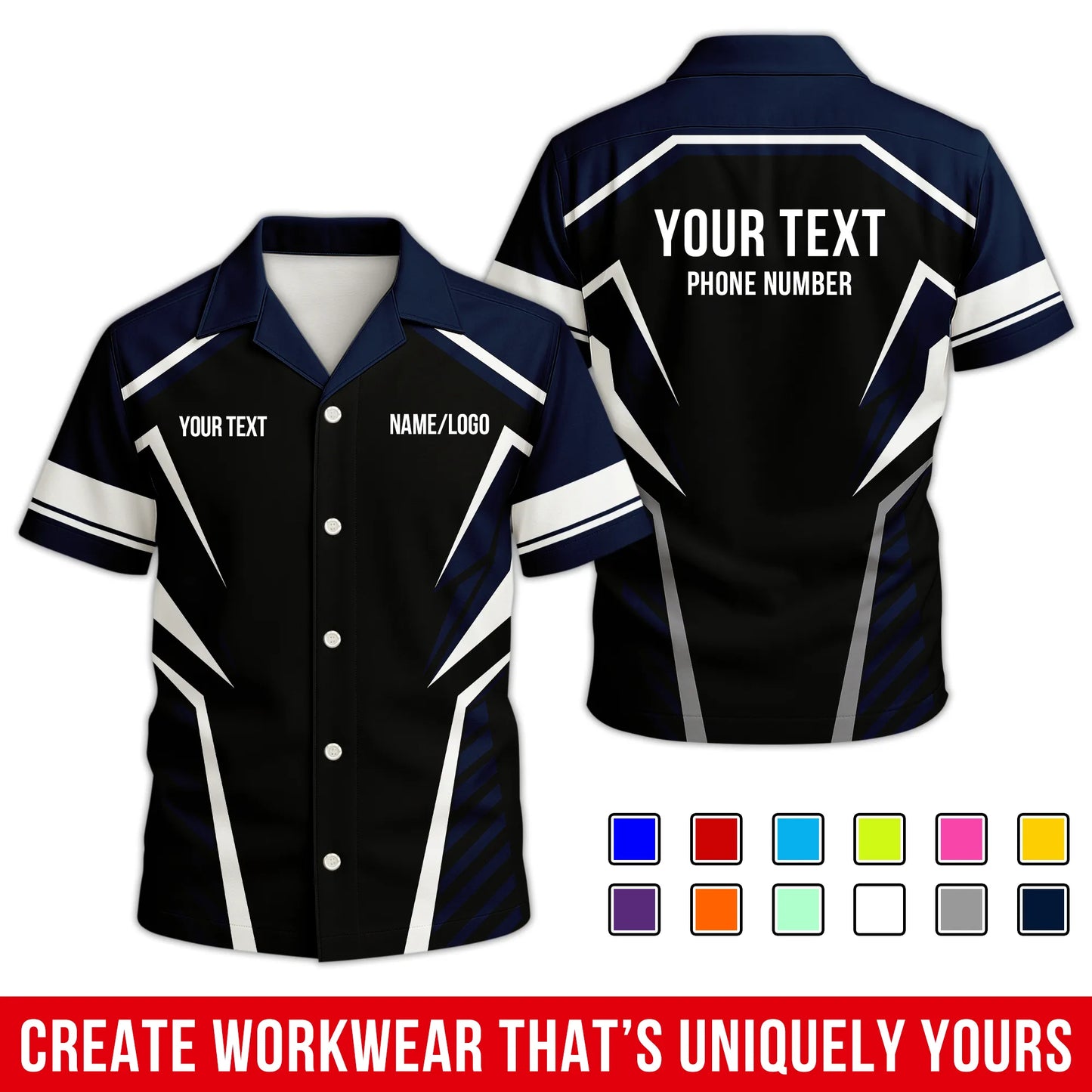 Personalized Team Hawaiian Shirt ā Custom Logo Work Shirt