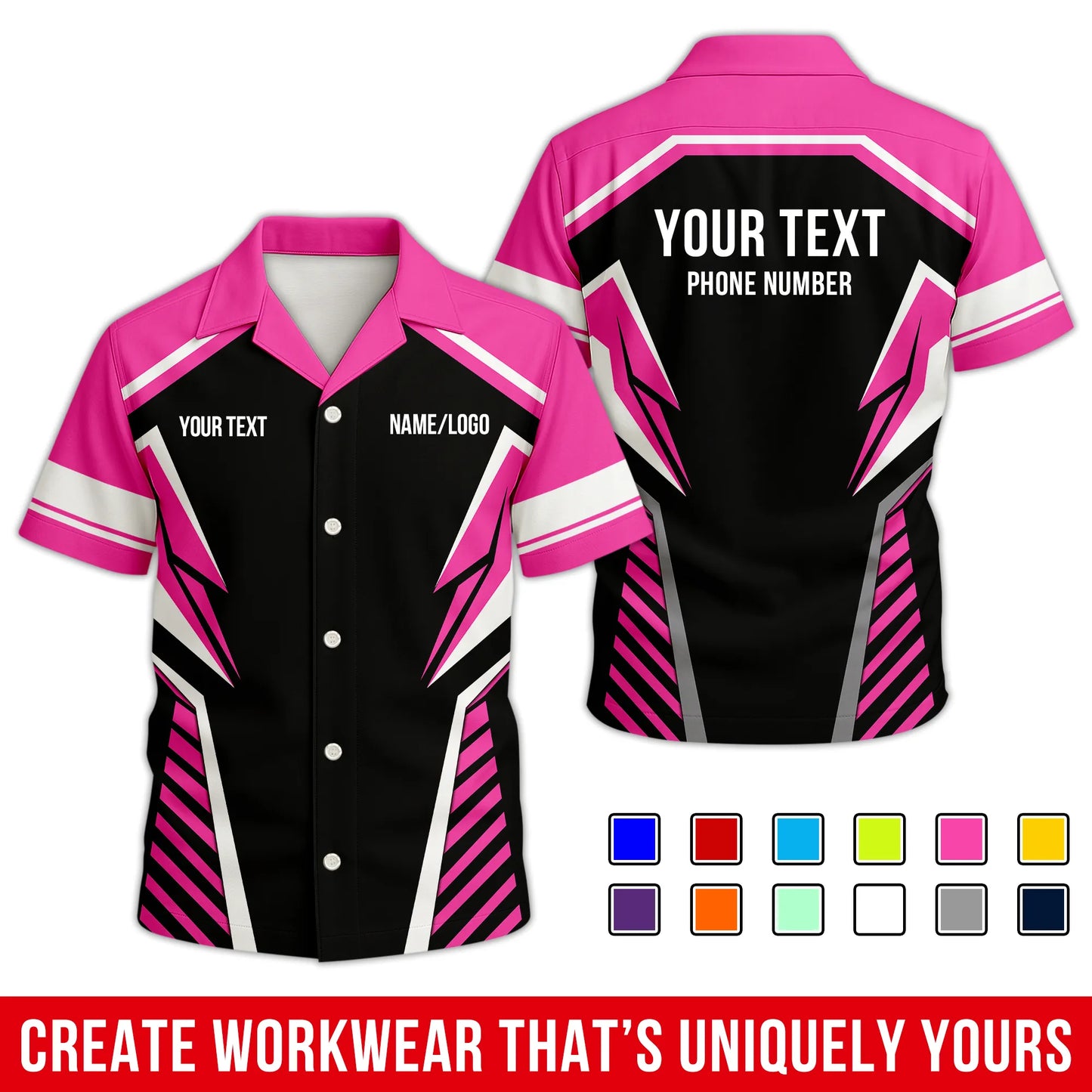 Personalized Team Hawaiian Shirt ā Custom Logo Work Shirt