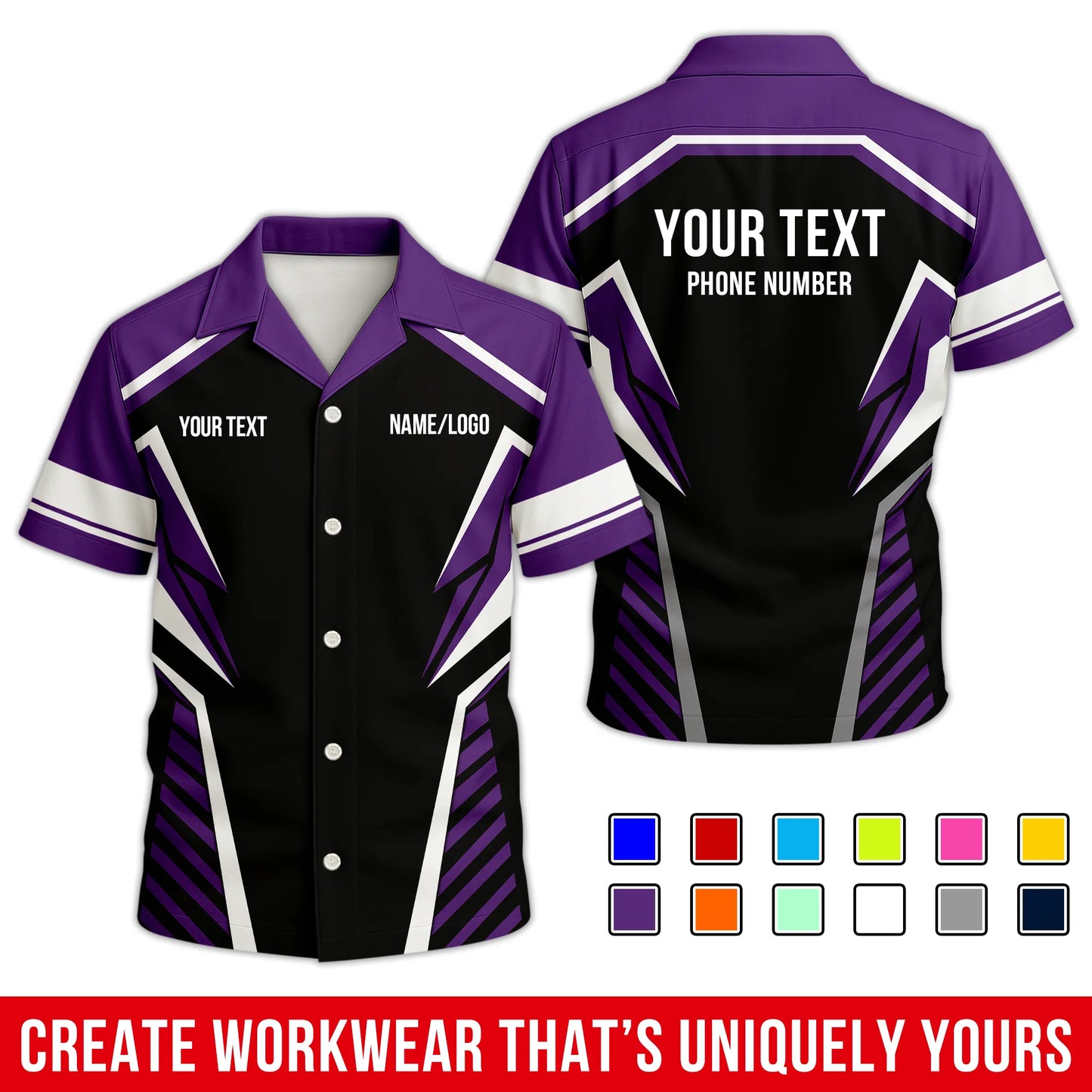 Personalized Team Hawaiian Shirt ā Custom Logo Work Shirt