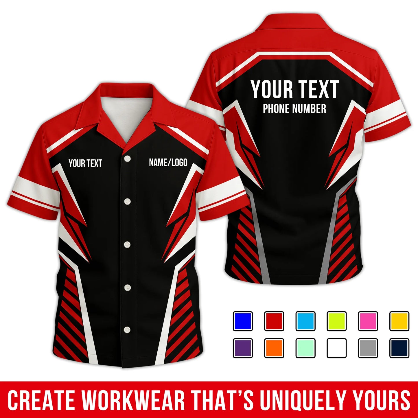 Personalized Team Hawaiian Shirt ā Custom Logo Work Shirt