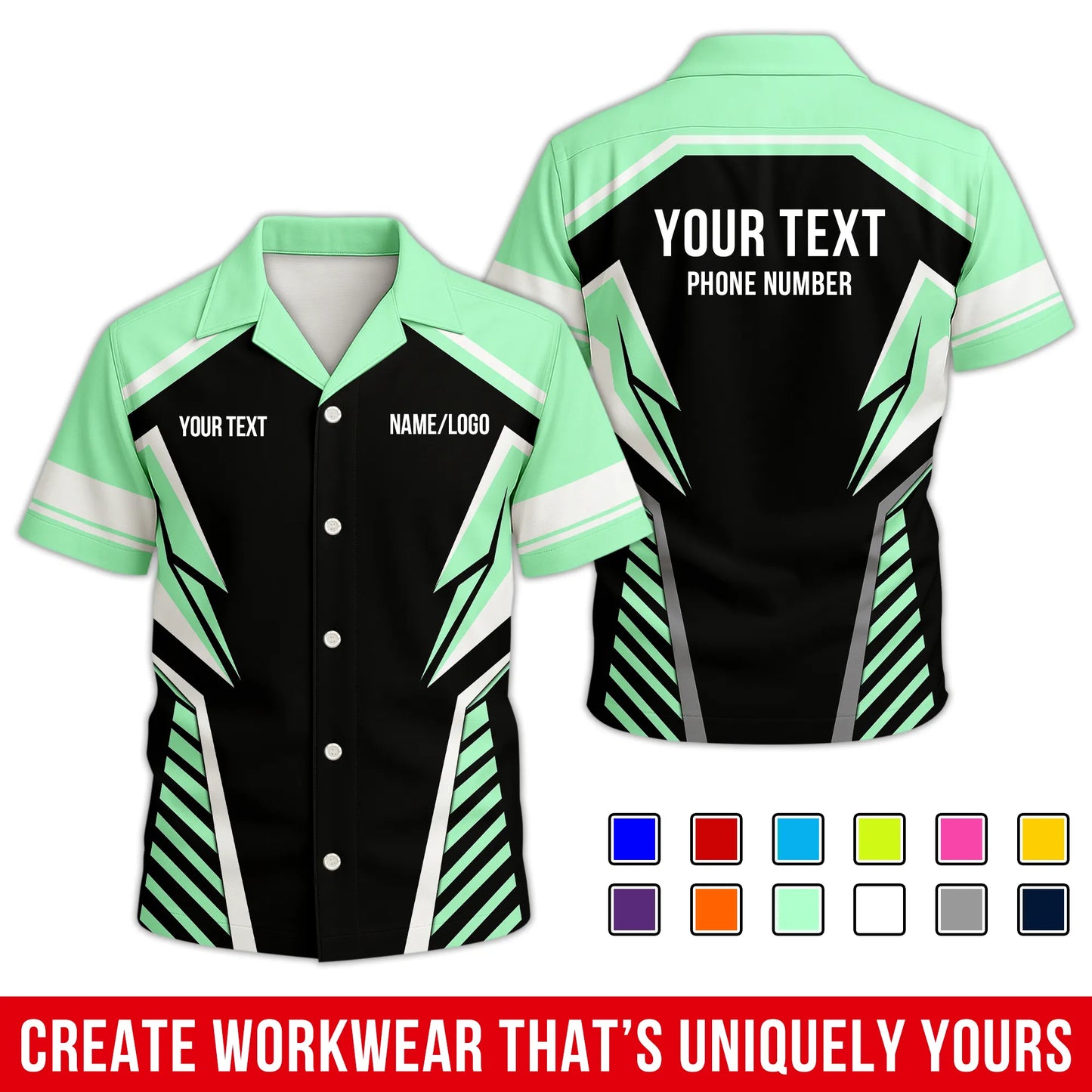 Personalized Team Hawaiian Shirt ā Custom Logo Work Shirt