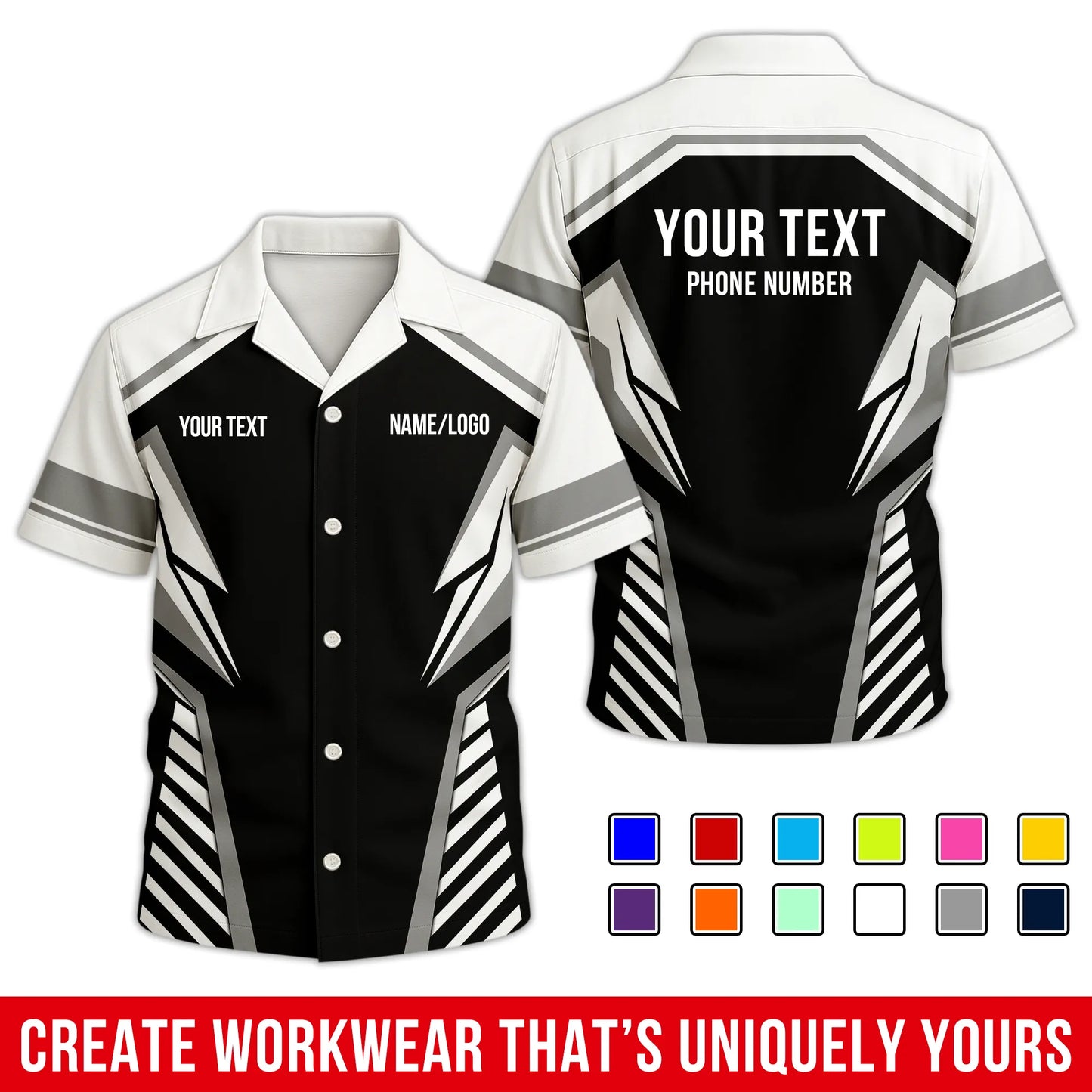 Personalized Team Hawaiian Shirt ā Custom Logo Work Shirt