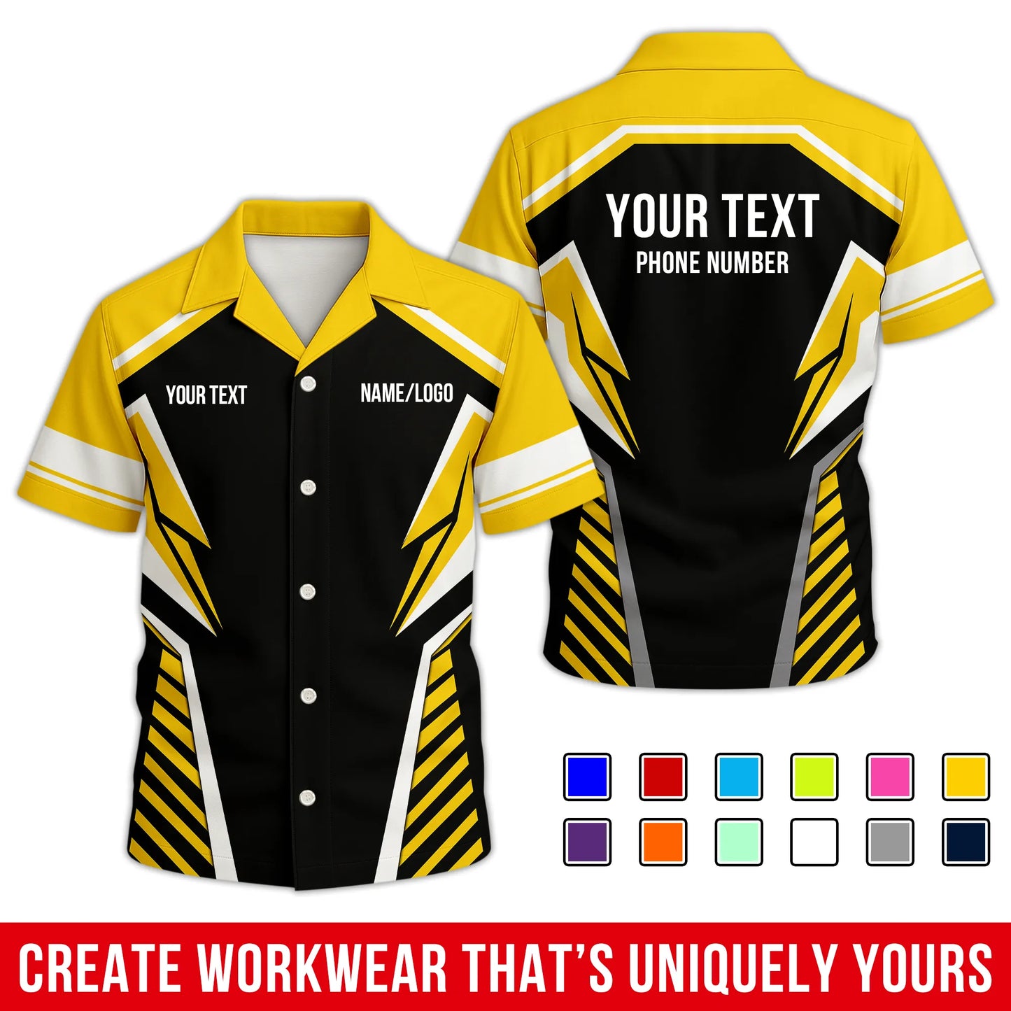 Personalized Team Hawaiian Shirt ā Custom Logo Work Shirt