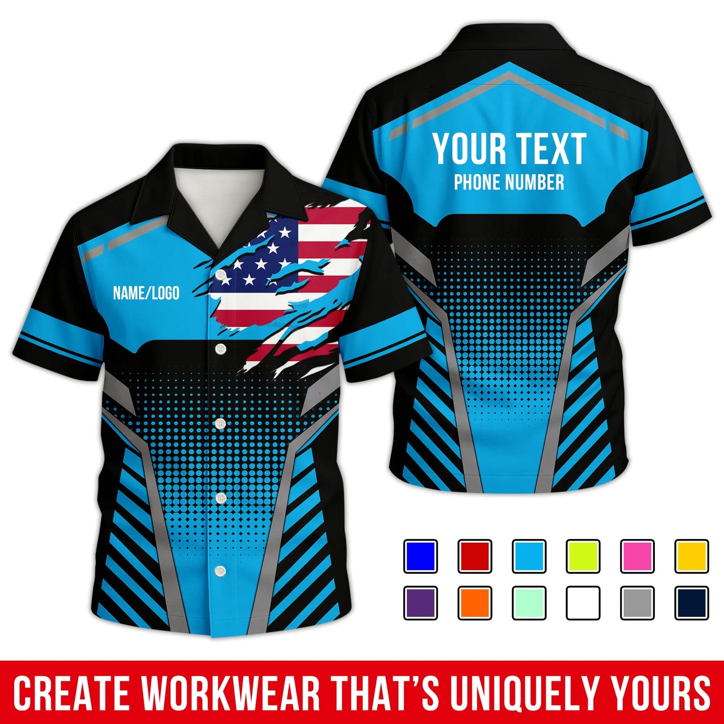 Personalized Team Hawaiian Shirt ā Custom Logo Work Shirt