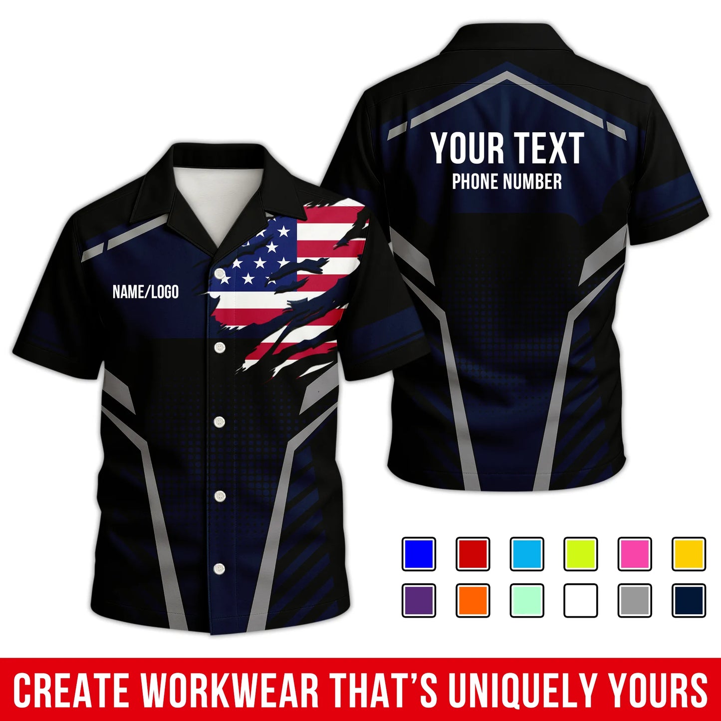 Personalized Team Hawaiian Shirt ā Custom Logo Work Shirt
