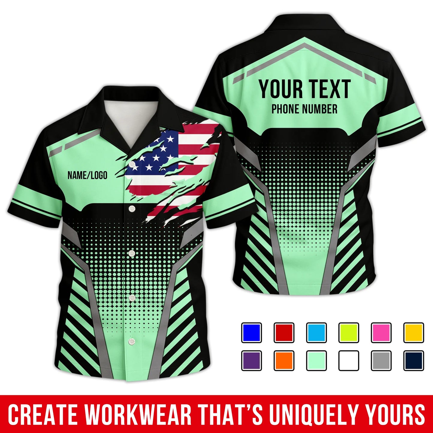 Personalized Team Hawaiian Shirt ā Custom Logo Work Shirt
