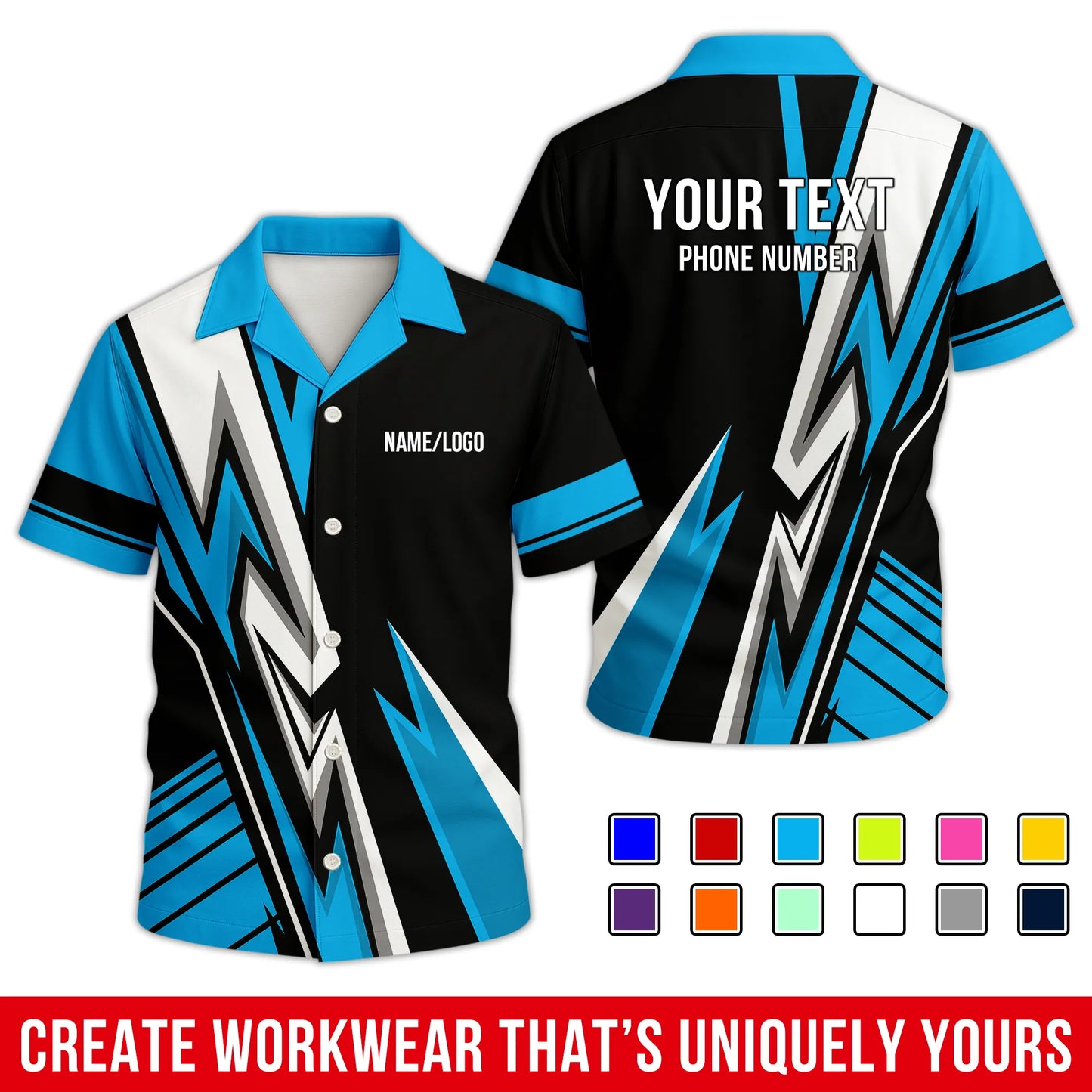 Personalized Team Hawaiian Shirt ā Custom Logo Work Shirt