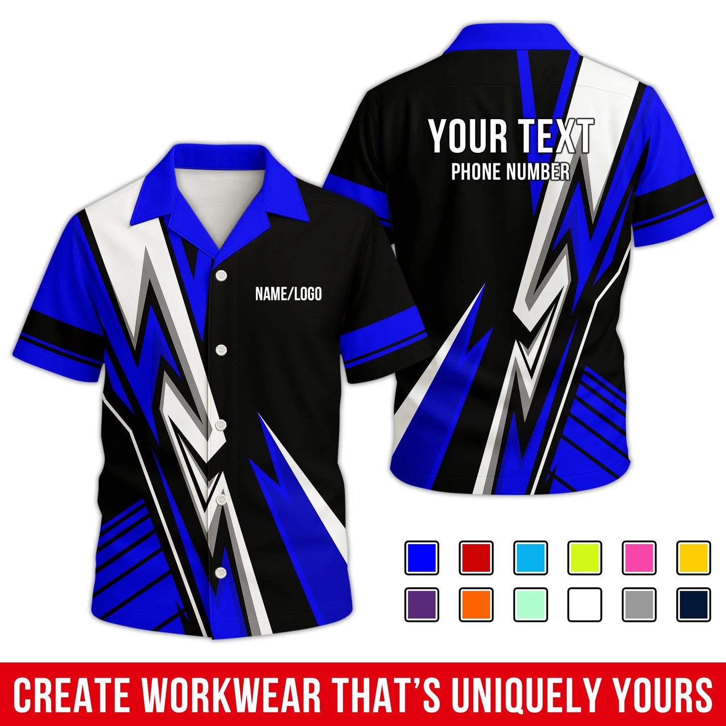 Personalized Team Hawaiian Shirt ā Custom Logo Work Shirt
