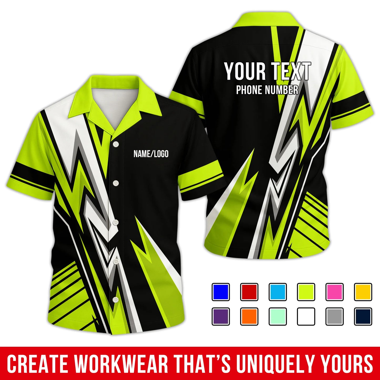 Personalized Team Hawaiian Shirt ā Custom Logo Work Shirt