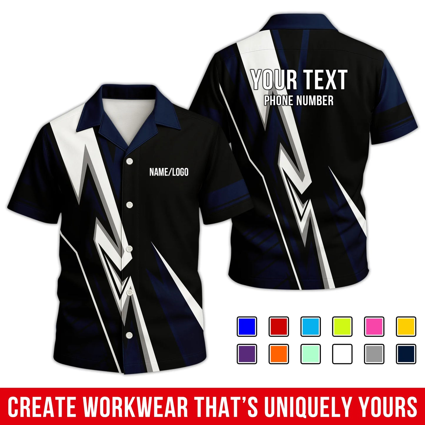 Personalized Team Hawaiian Shirt ā Custom Logo Work Shirt