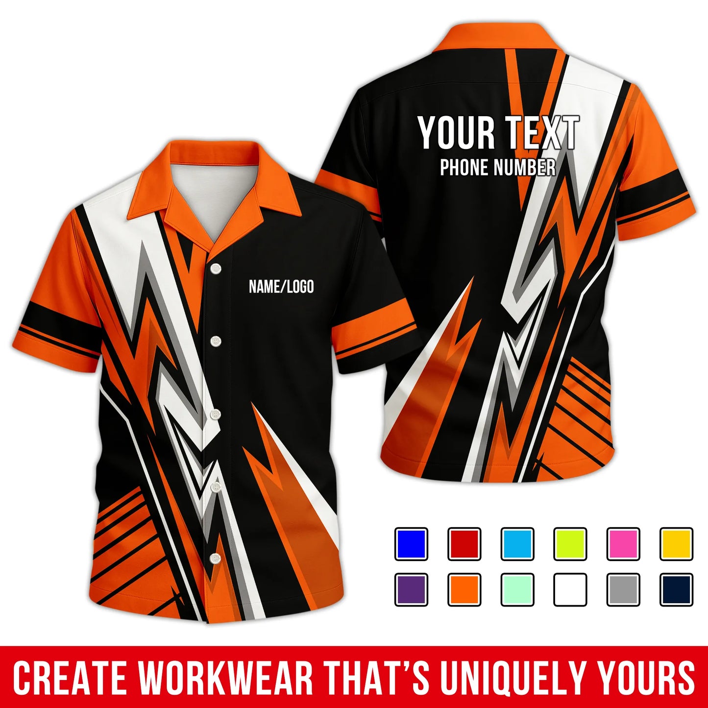 Personalized Team Hawaiian Shirt ā Custom Logo Work Shirt
