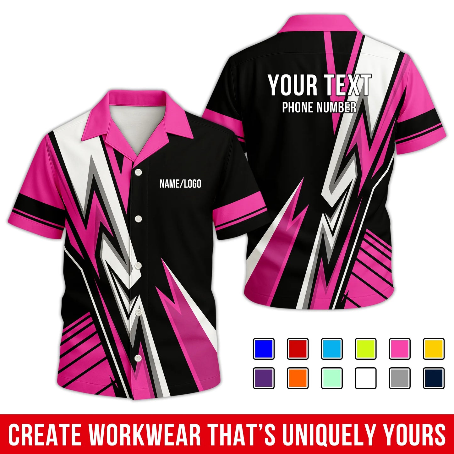 Personalized Team Hawaiian Shirt ā Custom Logo Work Shirt