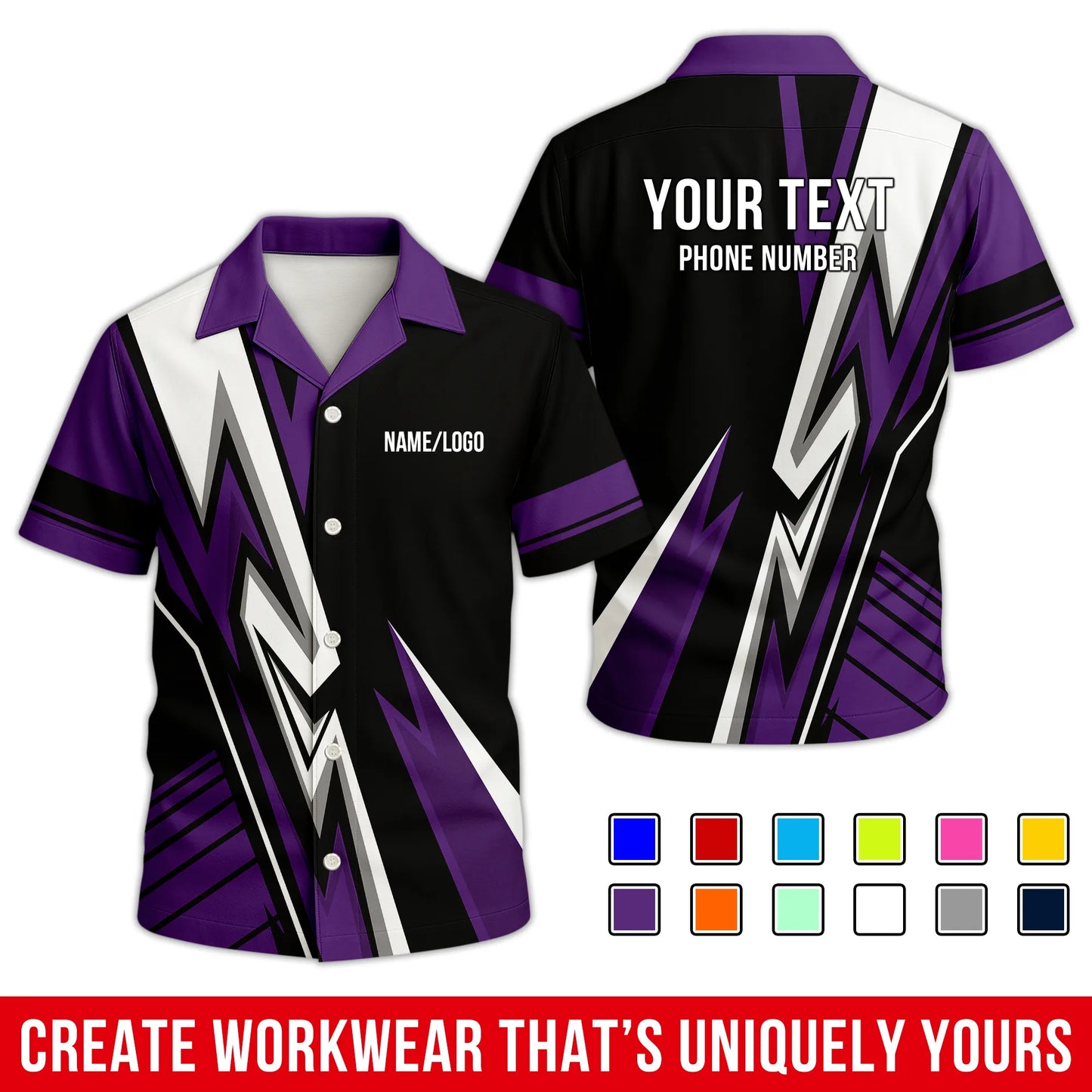 Personalized Team Hawaiian Shirt ā Custom Logo Work Shirt