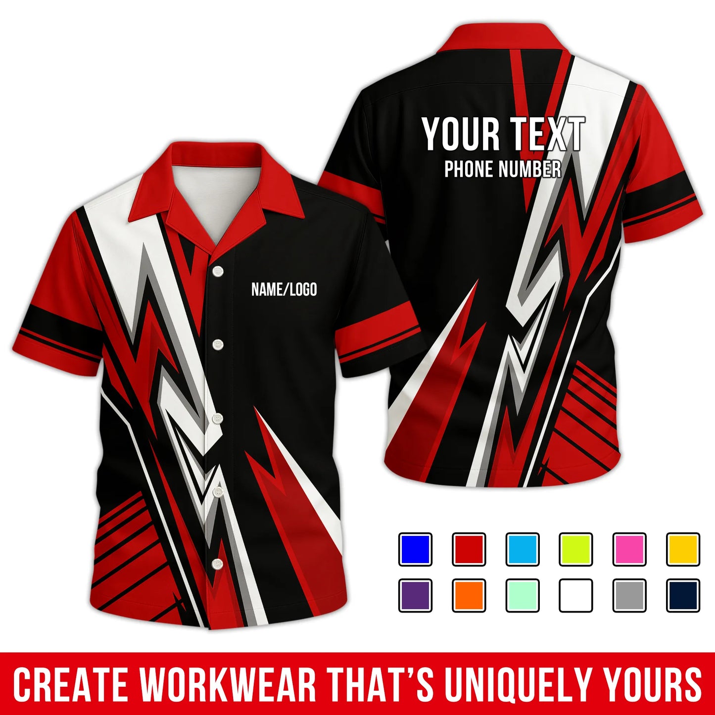 Personalized Team Hawaiian Shirt ā Custom Logo Work Shirt